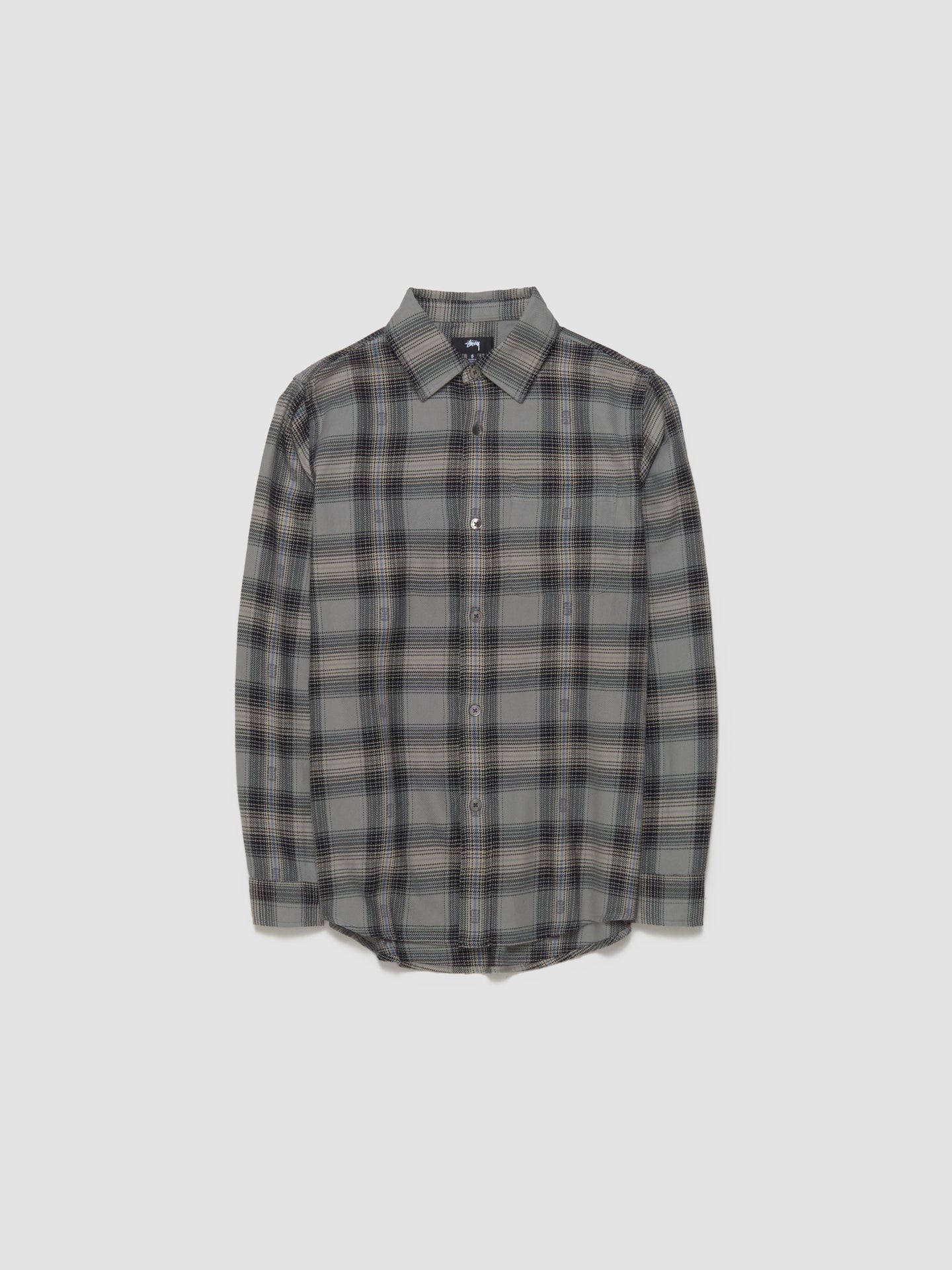 Motif Plaid Shirt in Grey