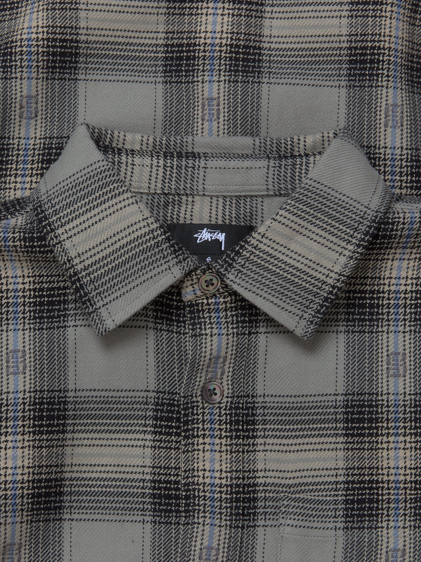 Motif Plaid Shirt in Grey