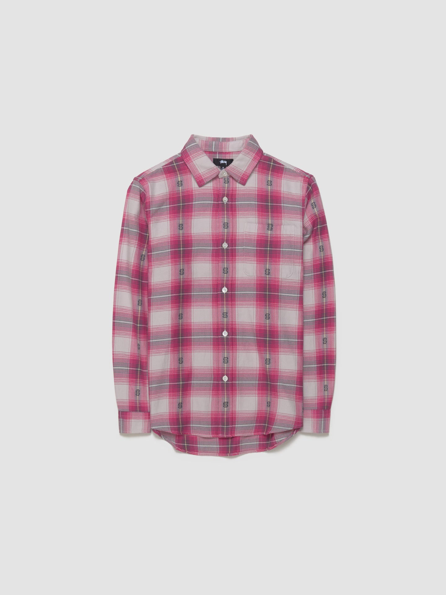 Motif Plaid Shirt in Pink