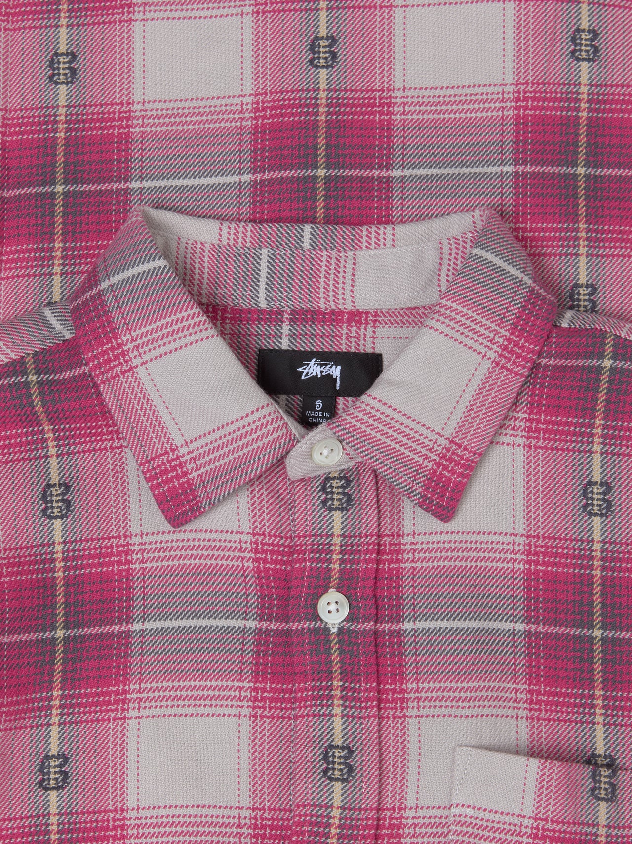 Motif Plaid Shirt in Pink