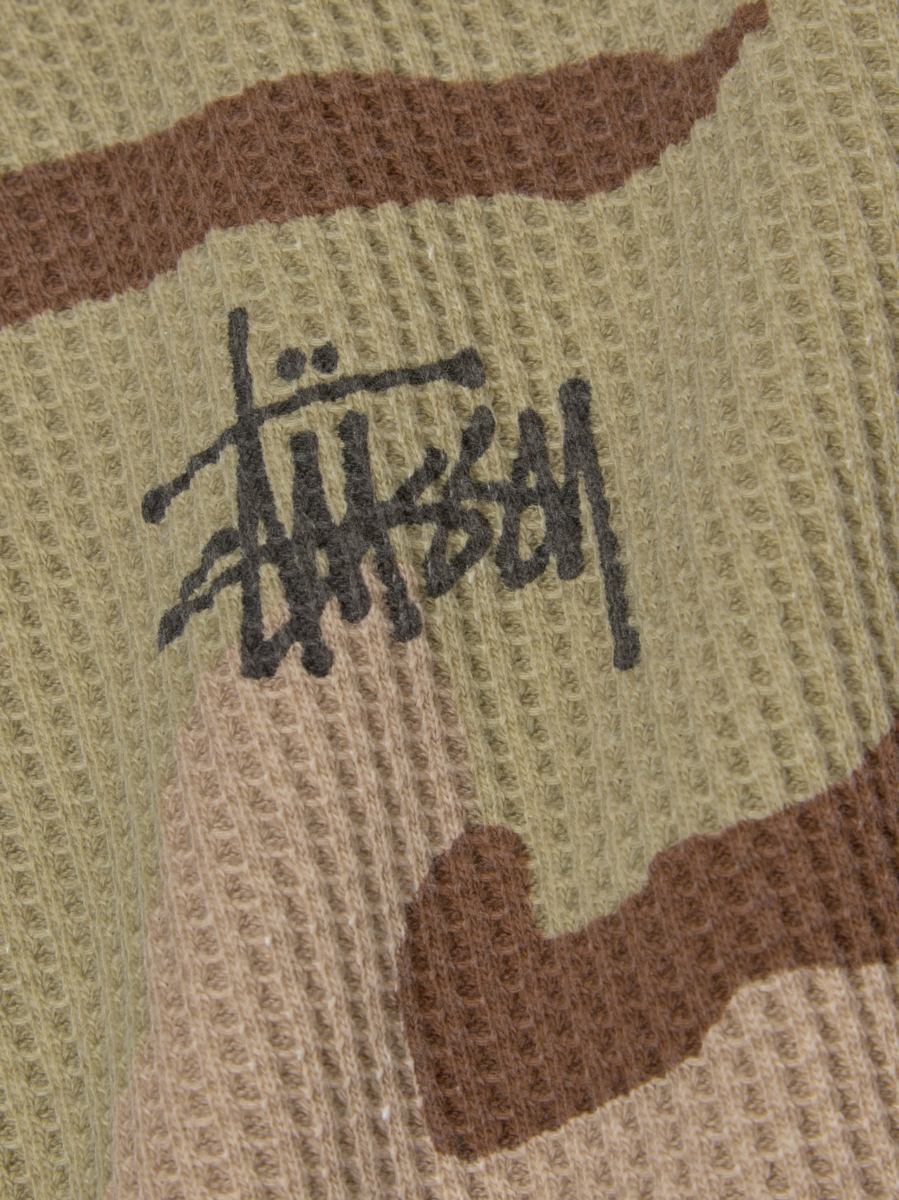 Raglan Thermal Basic Sweatshirt in Sand Camo