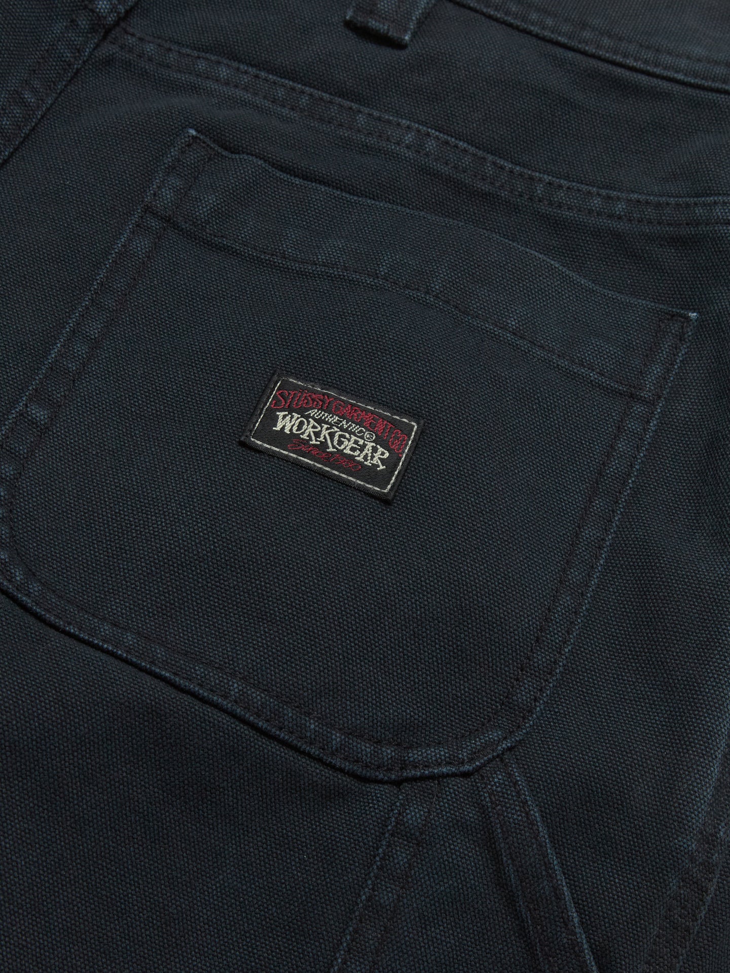 Washed Canvas Work Shorts in Black