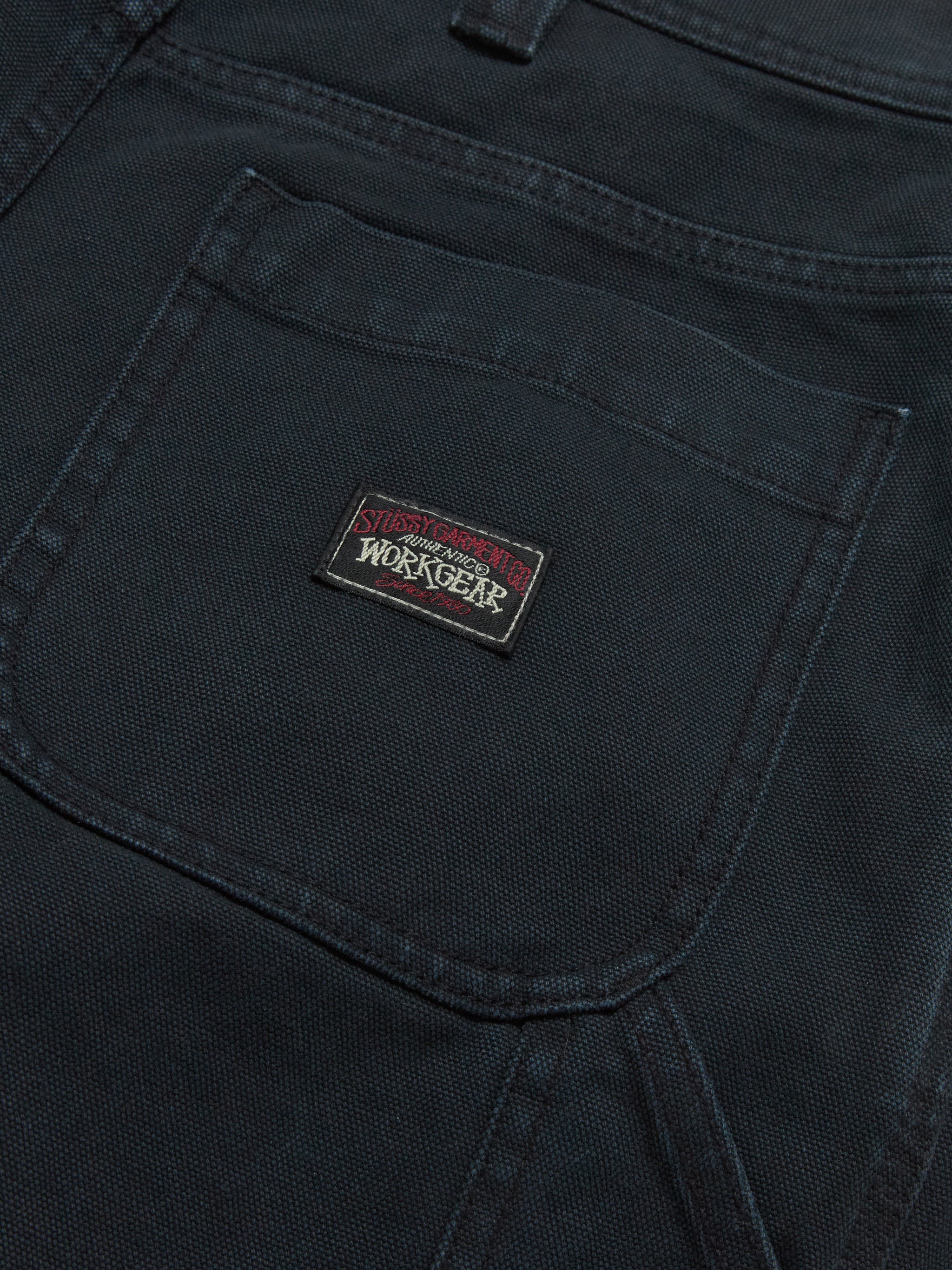 Washed Canvas Work Shorts in Black