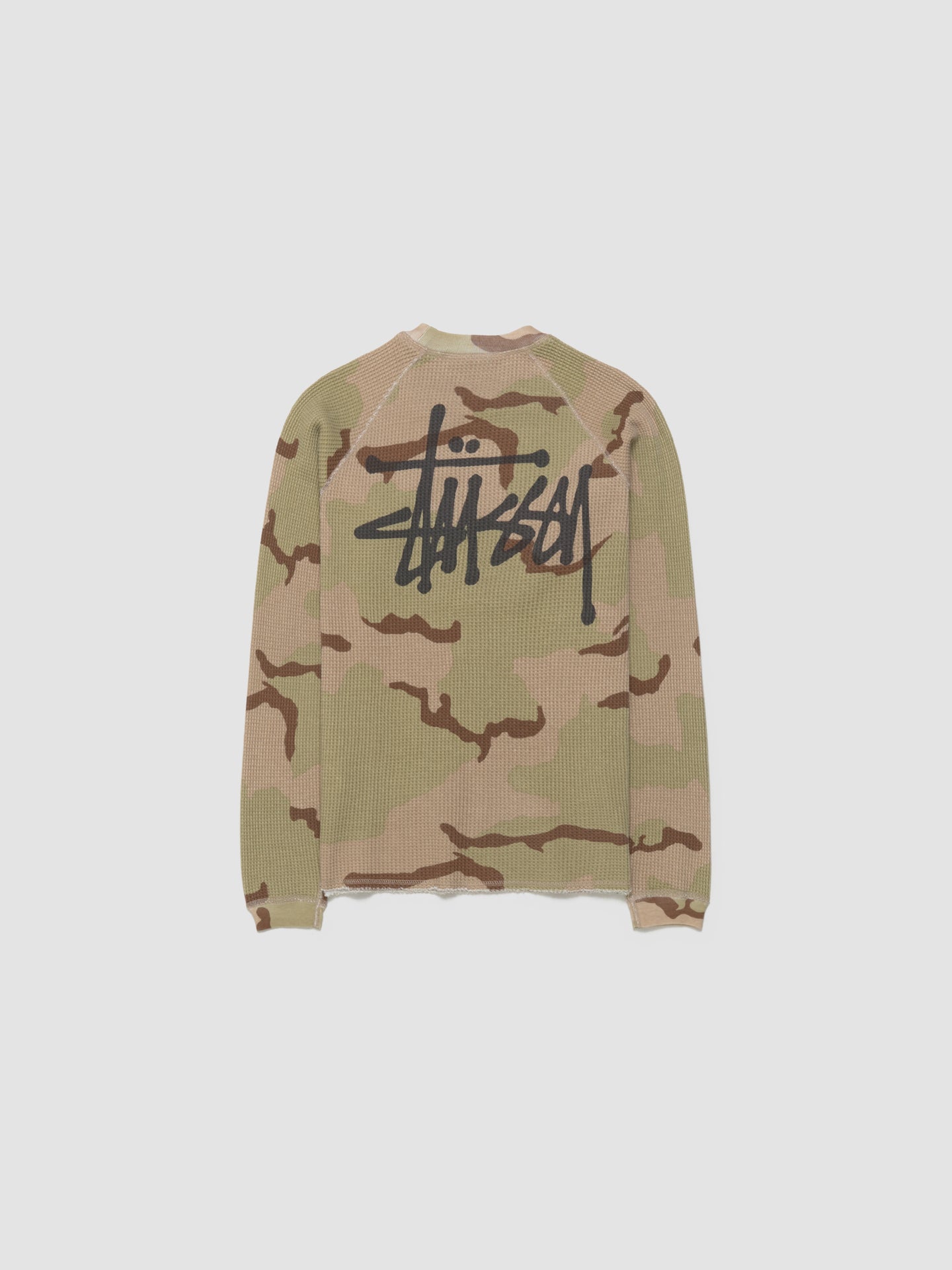 Raglan Thermal Basic Sweatshirt in Sand Camo