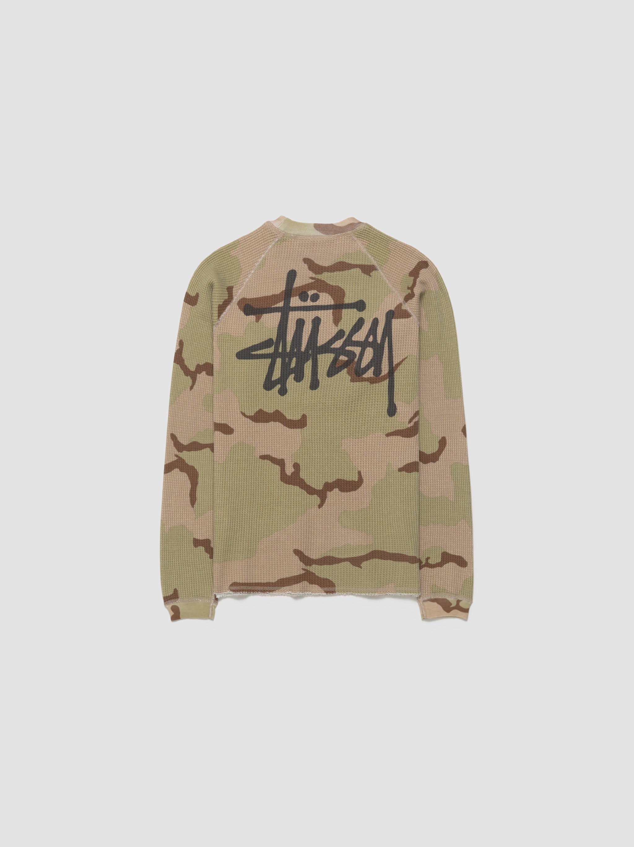 Raglan Thermal Basic Sweatshirt in Sand Camo