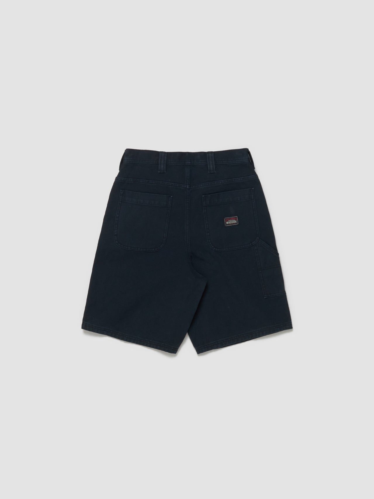 Washed Canvas Work Shorts in Black