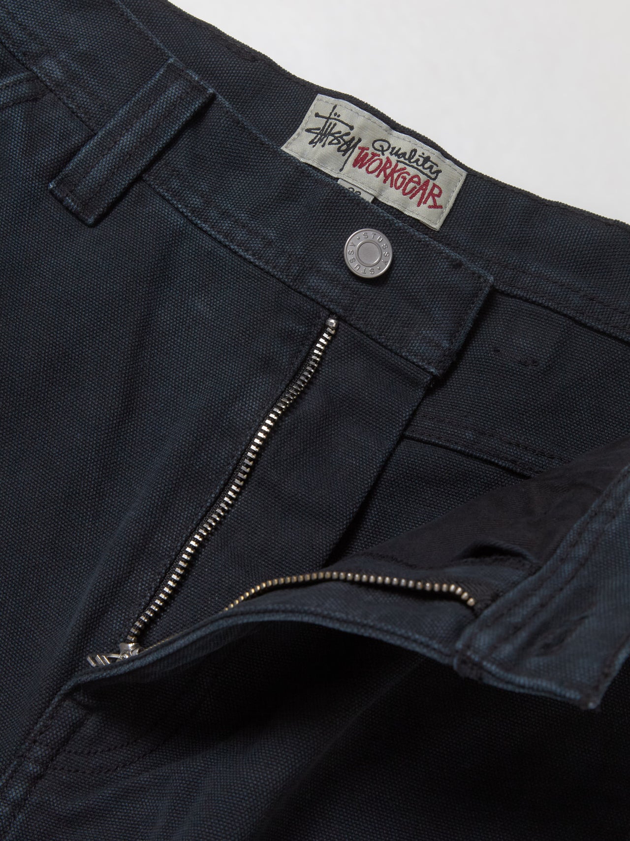 Washed Canvas Work Shorts in Black