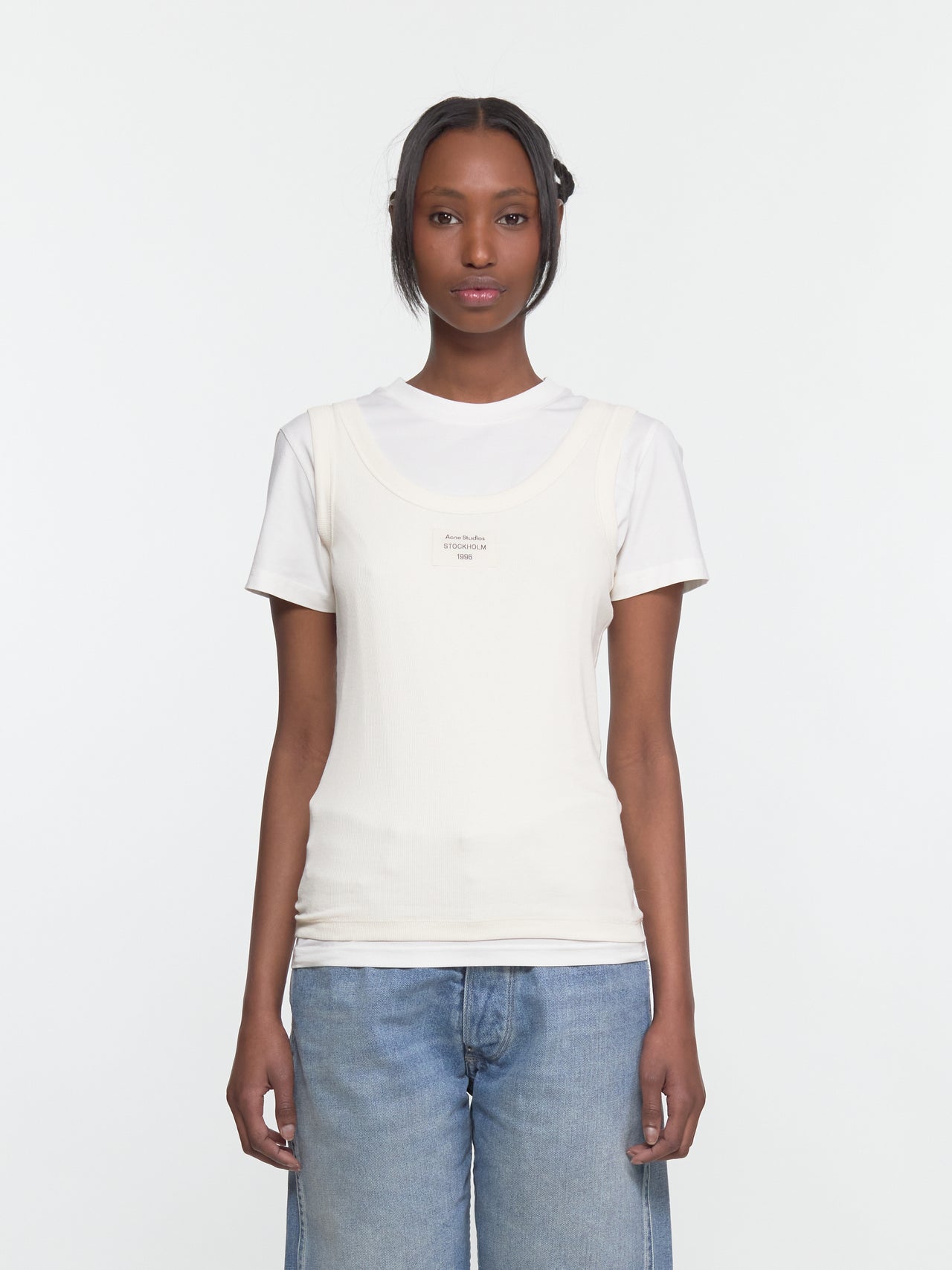 Layered T-Shirt in Off White