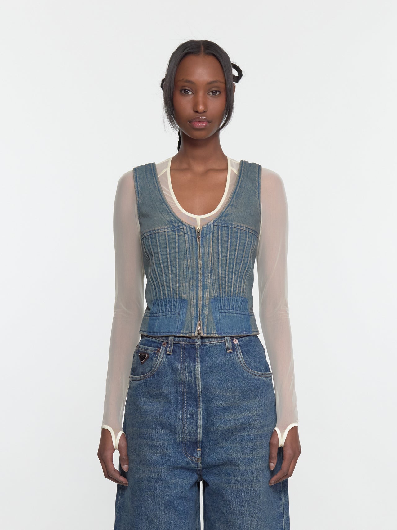 CRD Corset Top in Light Blue