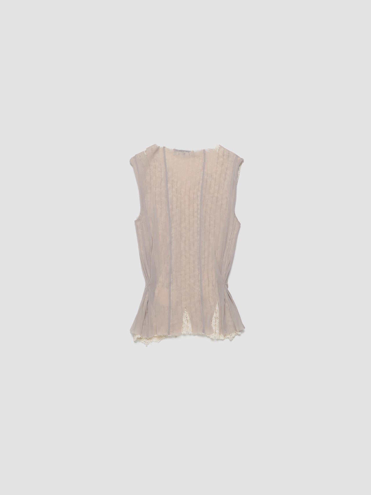 Ragged Vest in Taupe