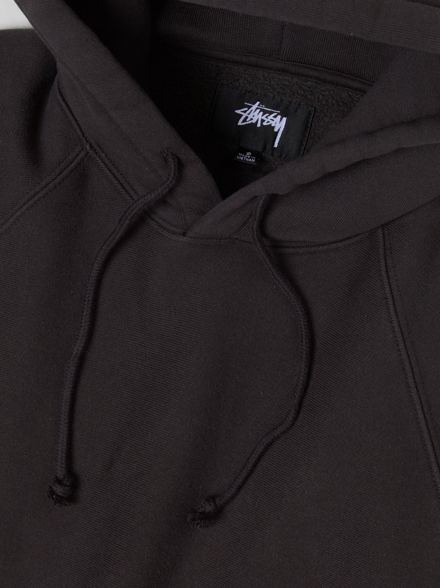 Fleece Hoodie in Washed Black