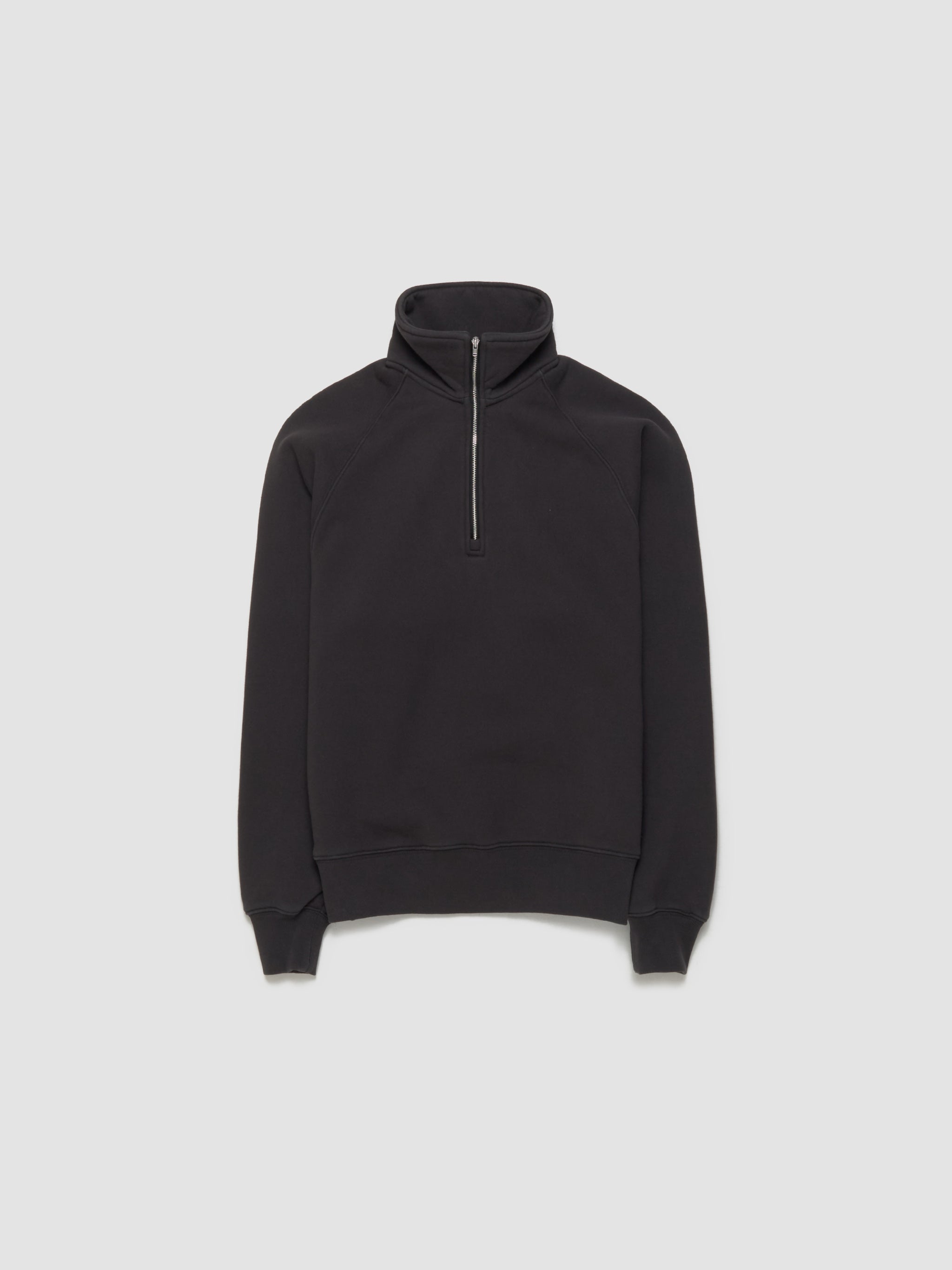 Relaxed Half Zip Sweatshirt in Washed Black