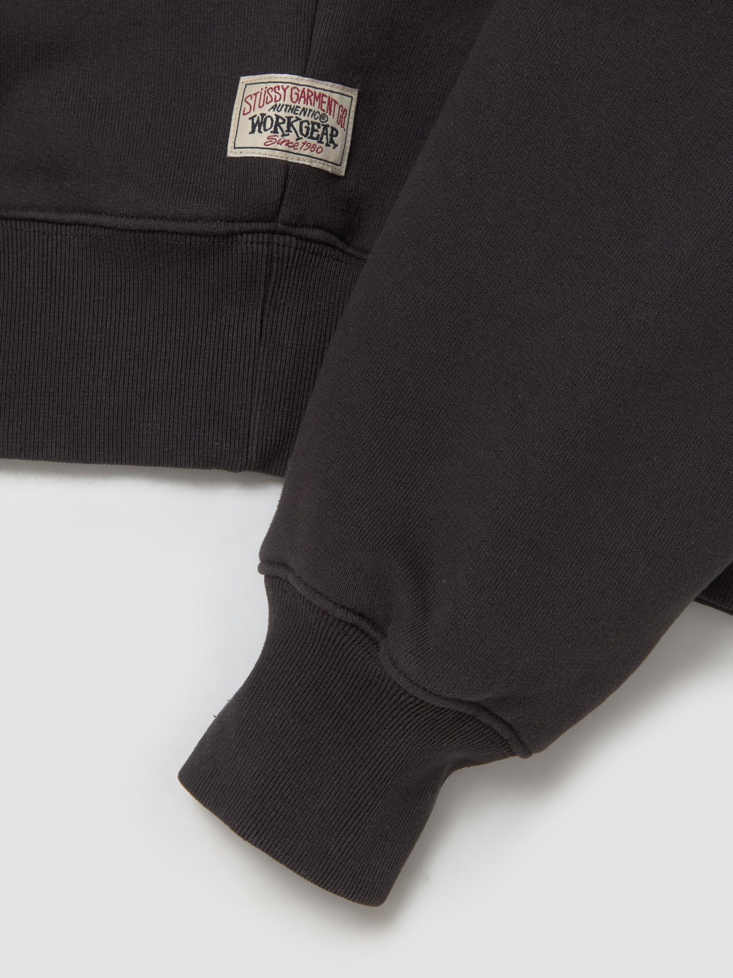 Relaxed Half Zip Sweatshirt in Washed Black