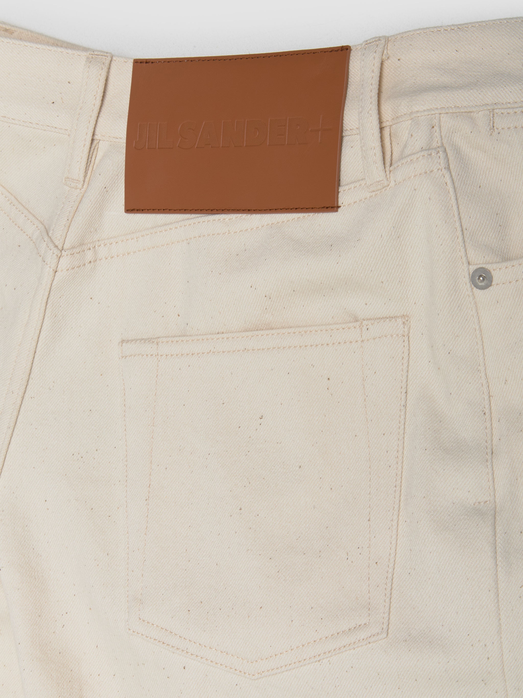 Denim Slim Twist Trousers in Natural