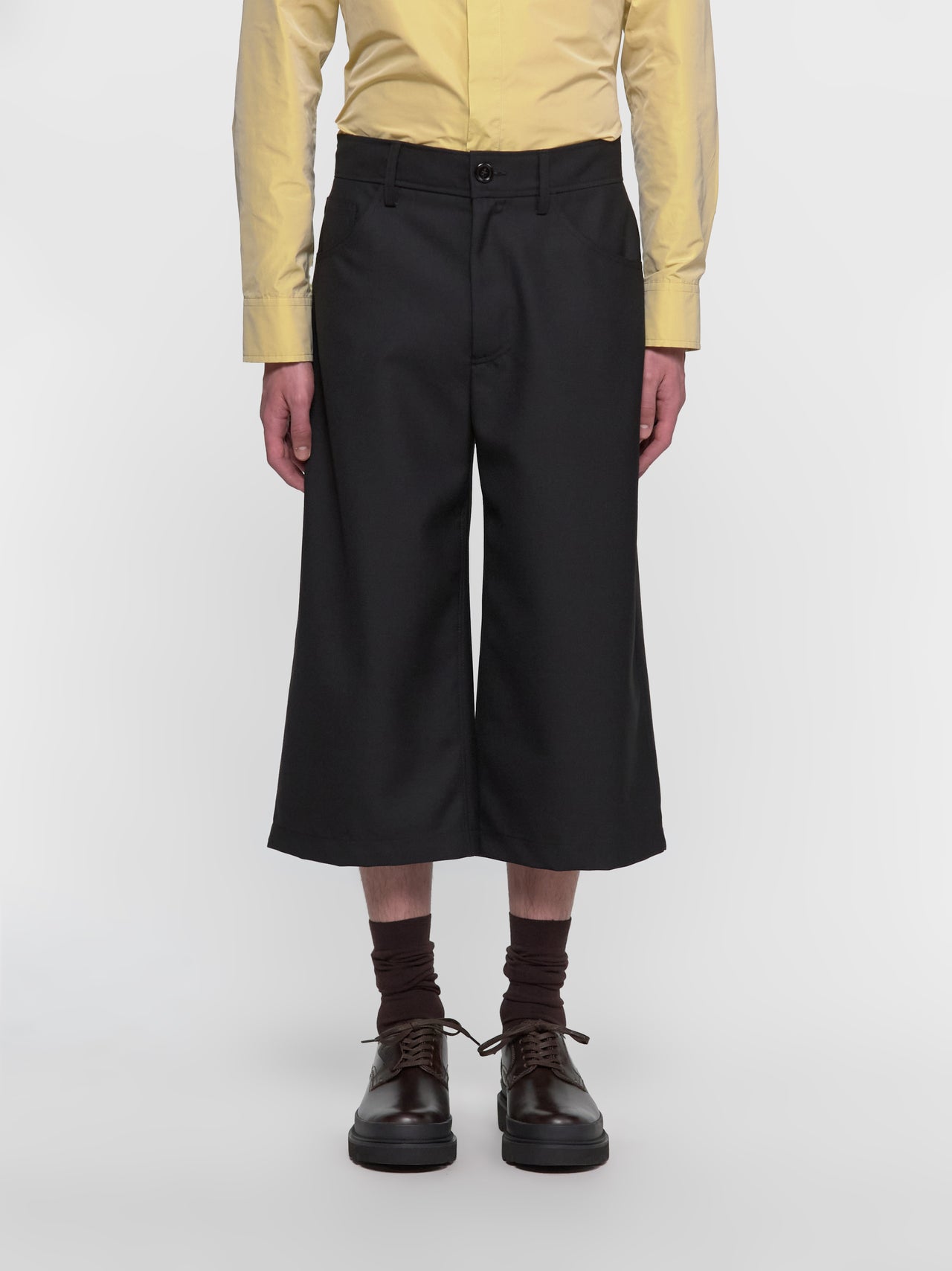 Gale Long Shorts in Black Wool