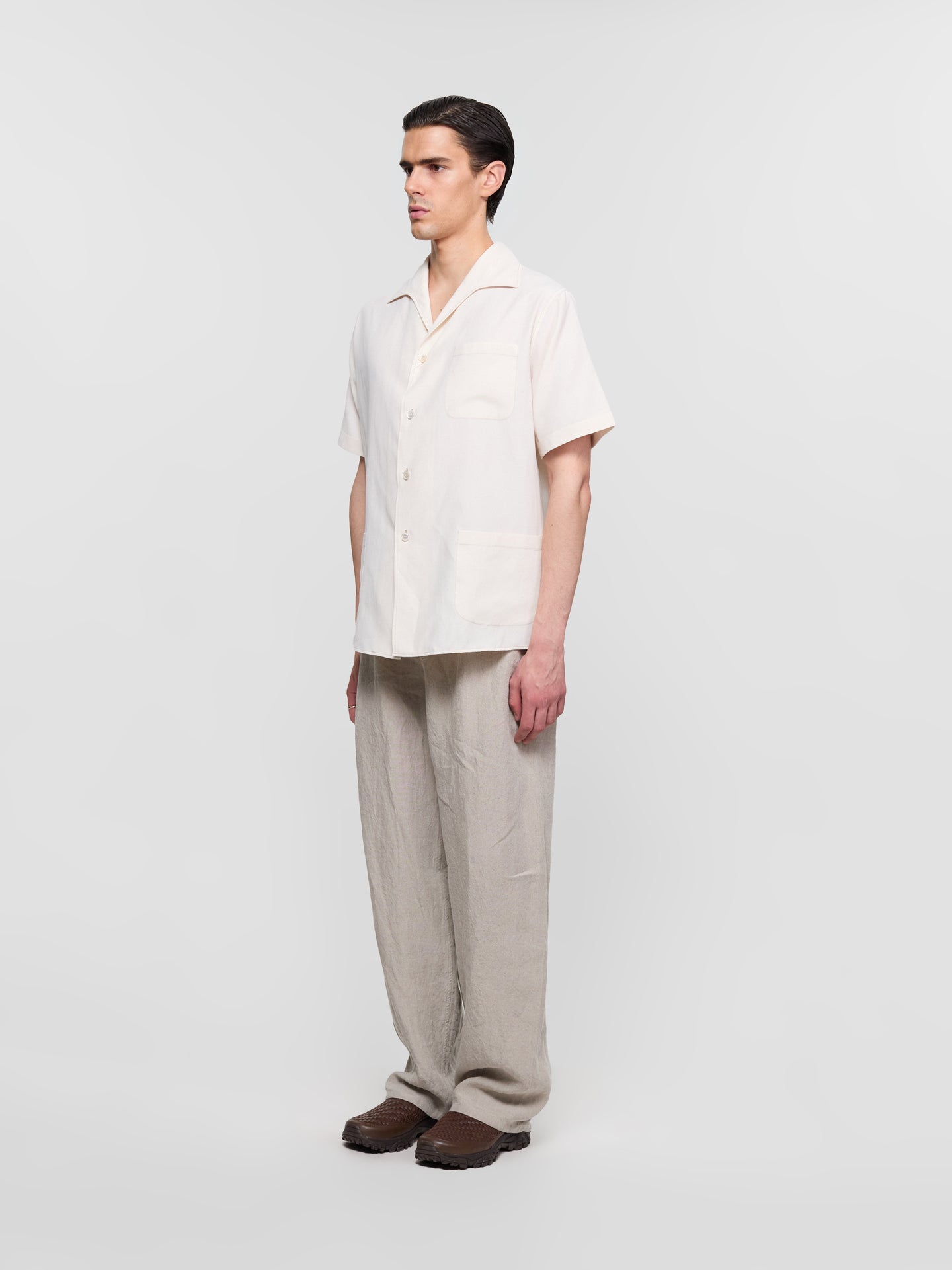 Short Sleeve Polo Shirt in Beige