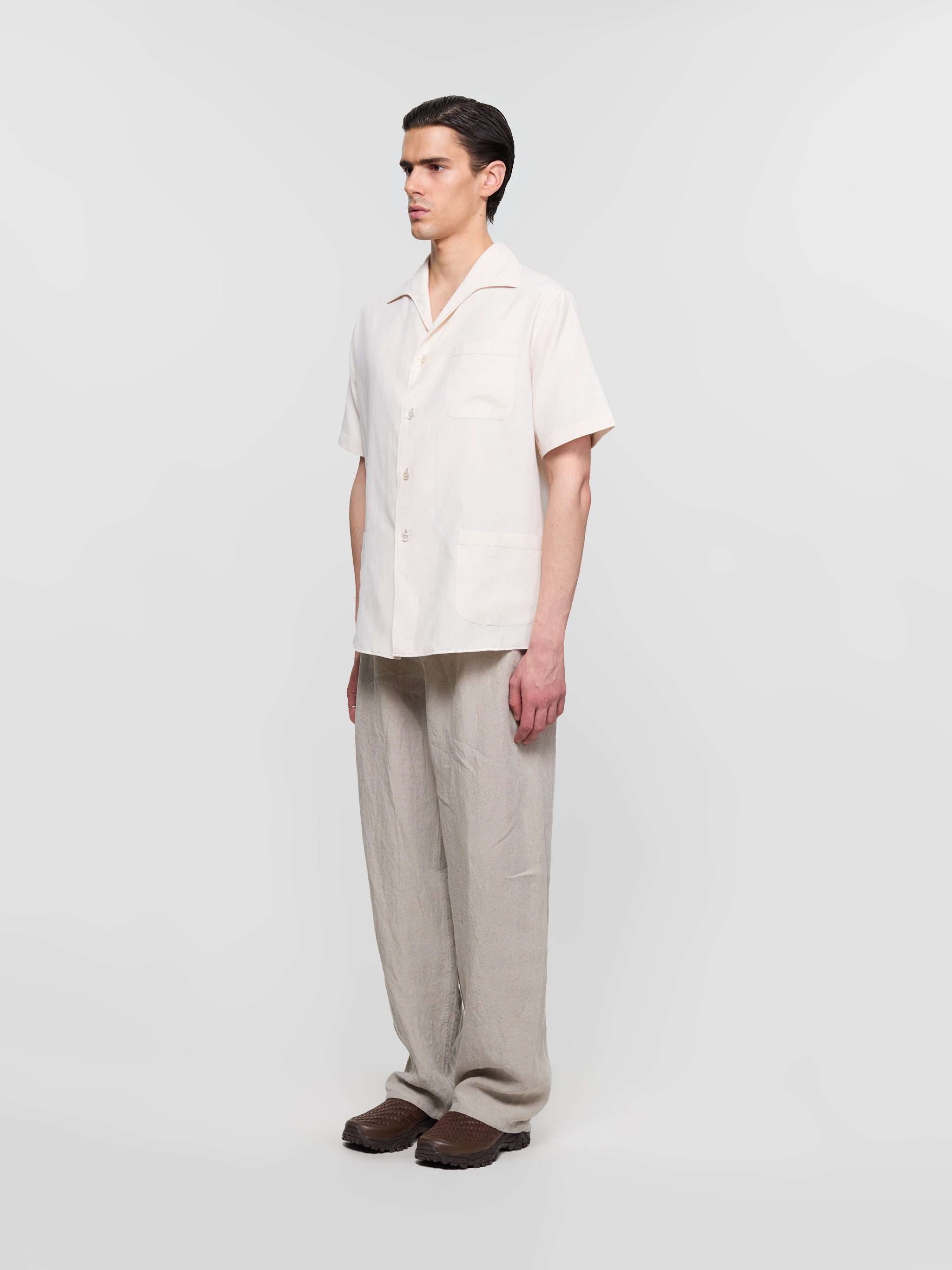 Short Sleeve Polo Shirt in Beige