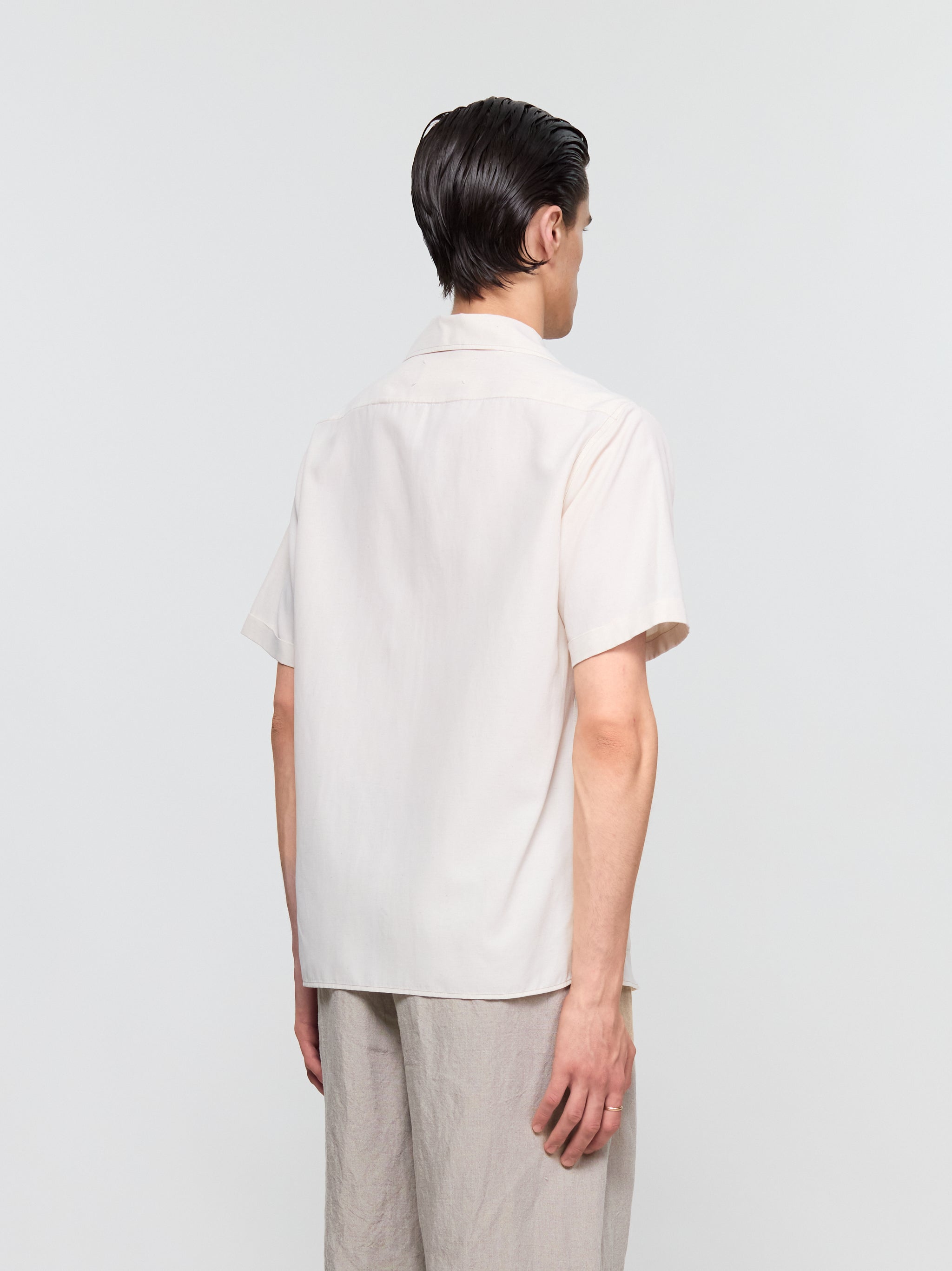 Short Sleeve Polo Shirt in Beige