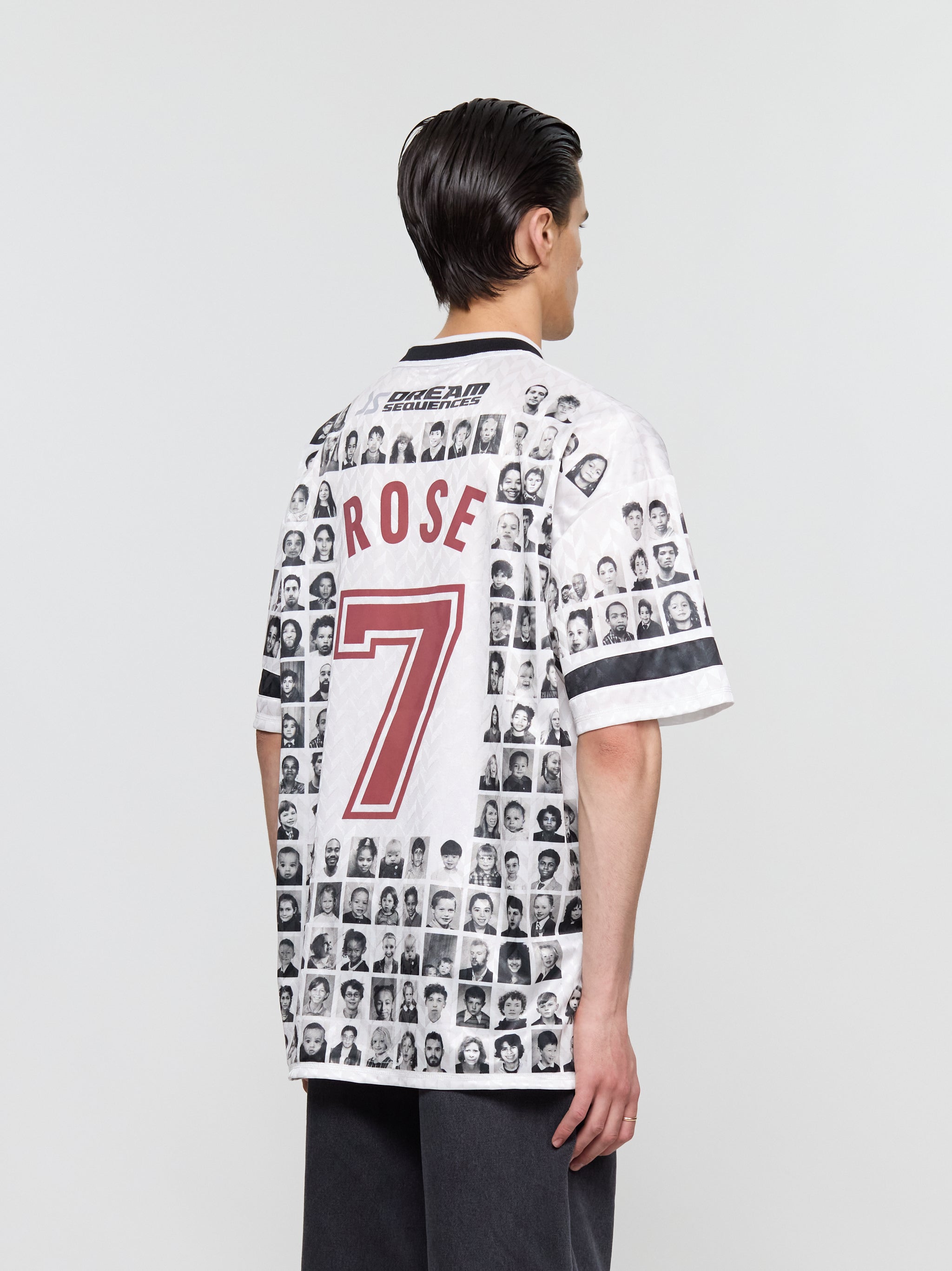 Printed Football Top in White