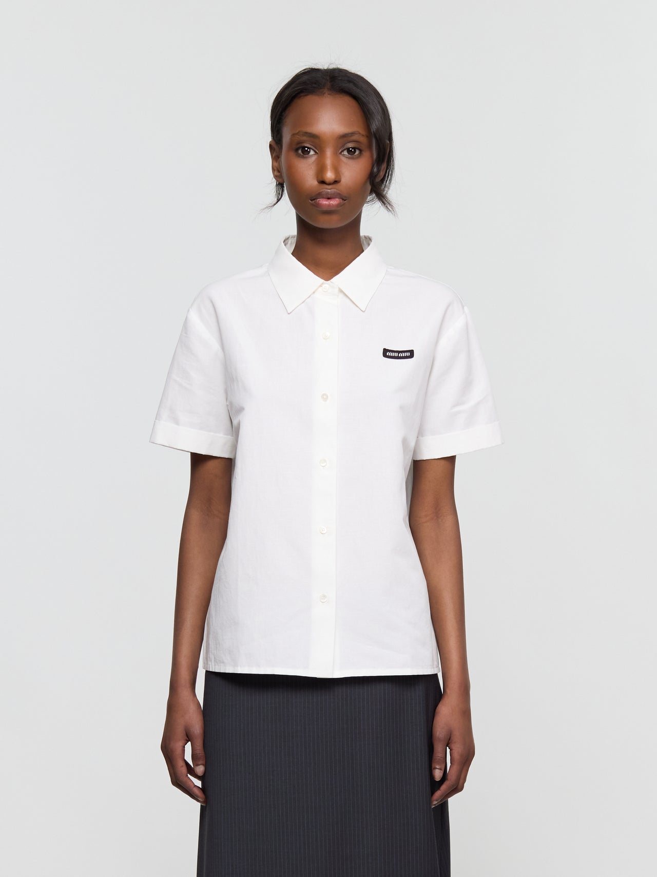 Rough Poplin Shirt in White