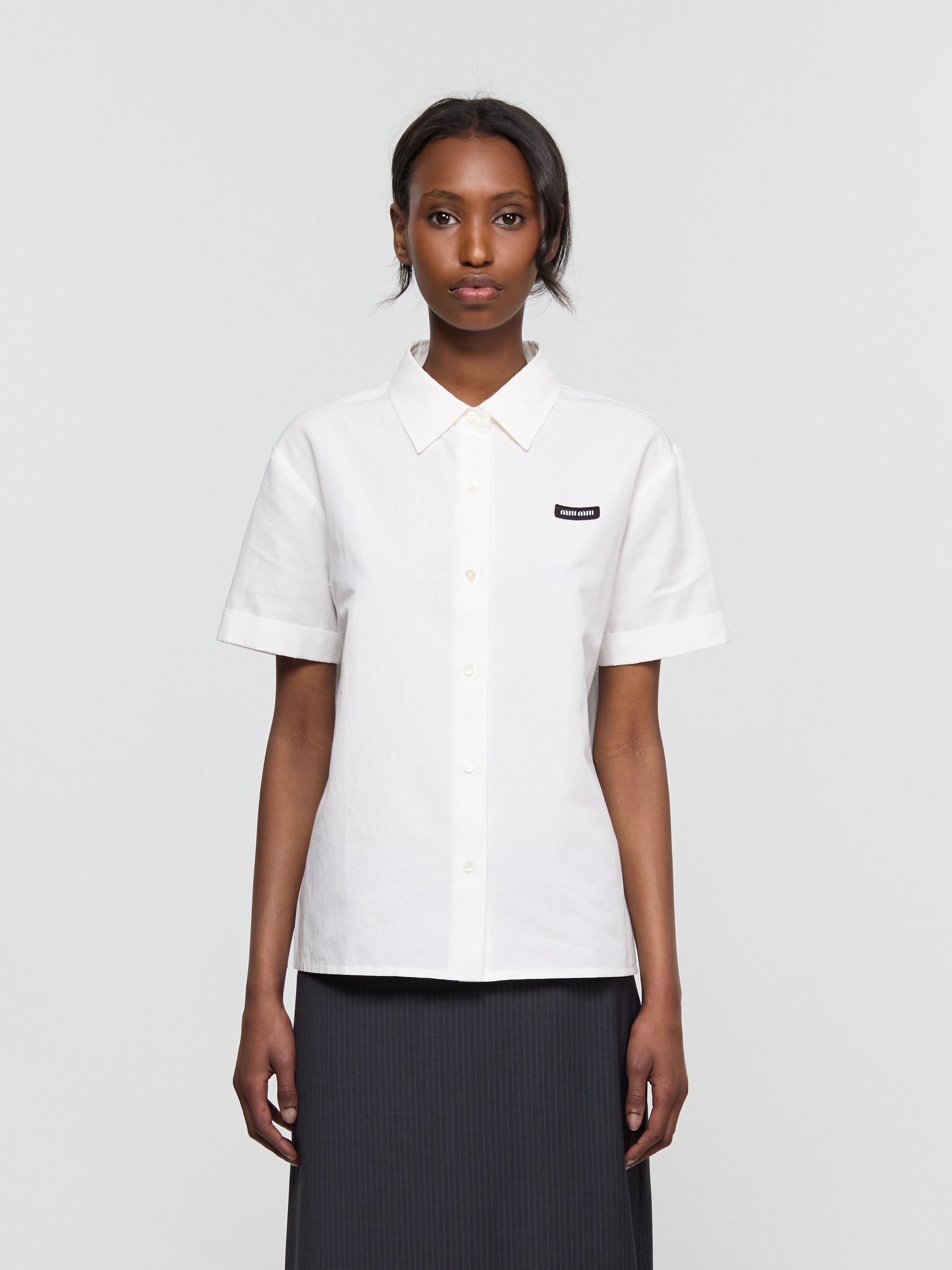 Rough Poplin Shirt in White