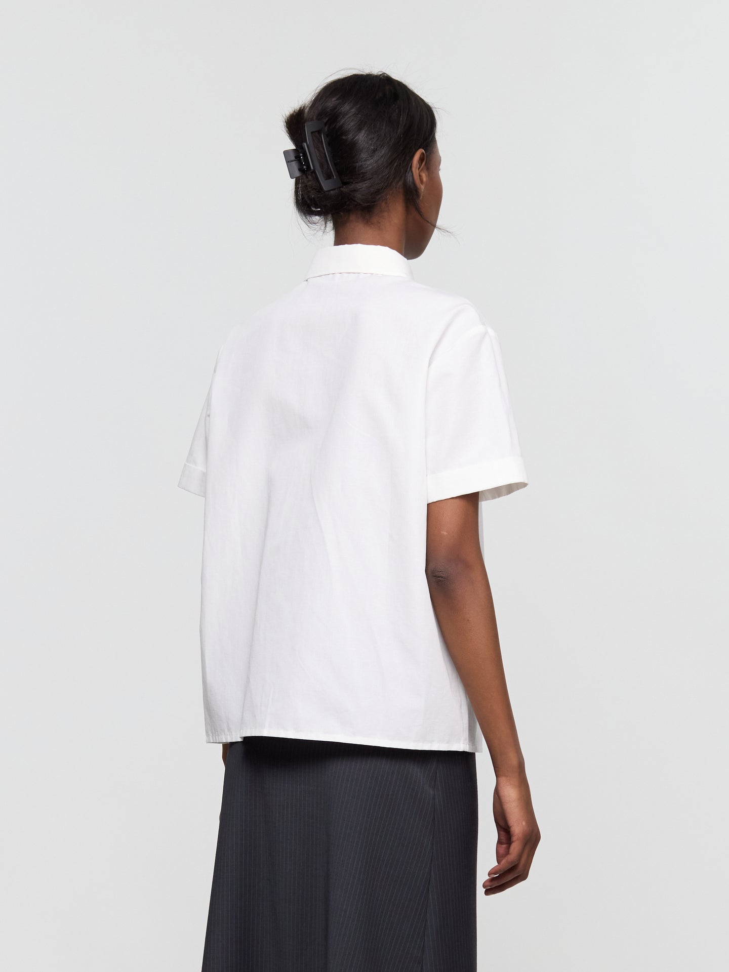 Rough Poplin Shirt in White
