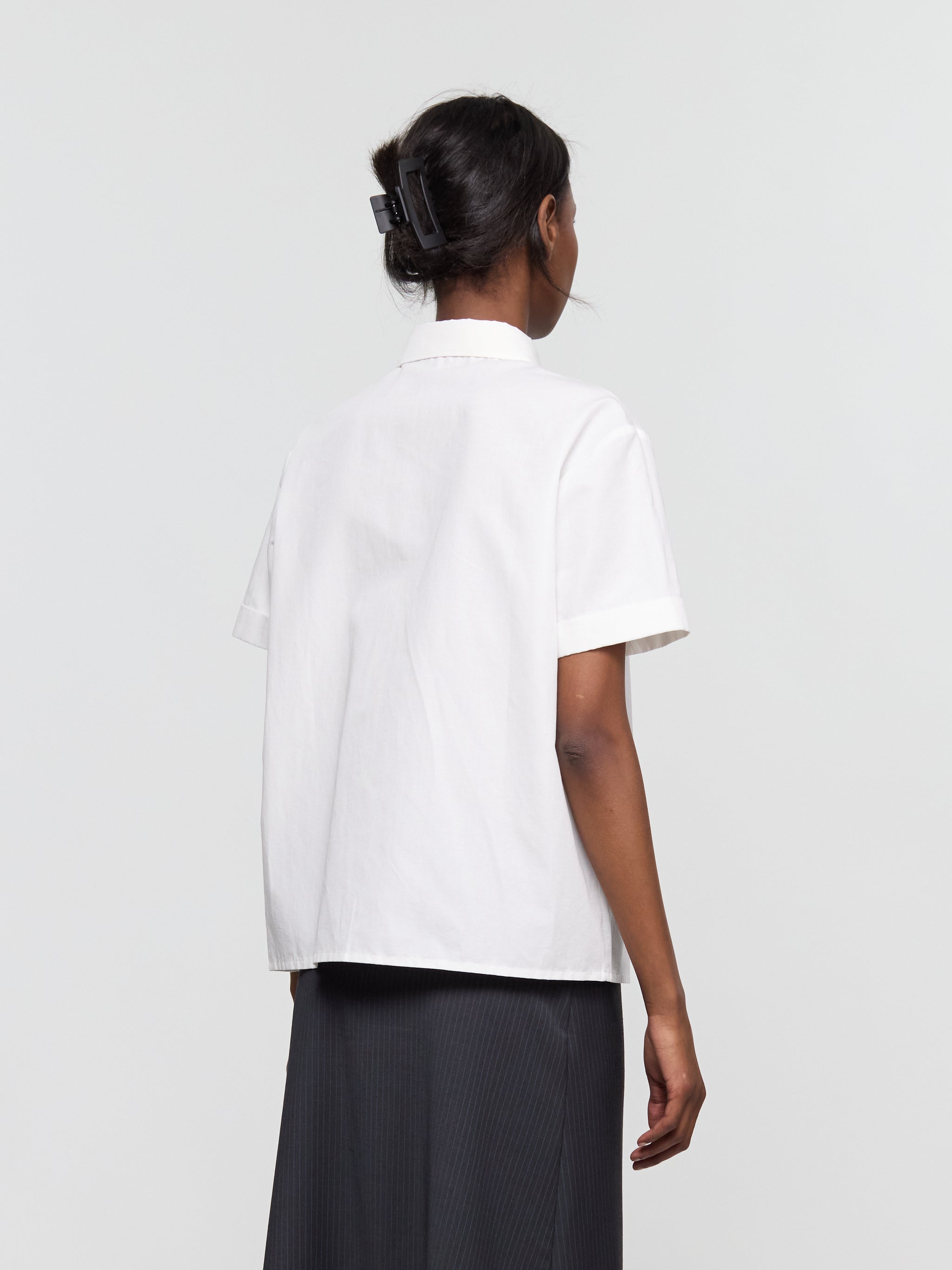 Rough Poplin Shirt in White