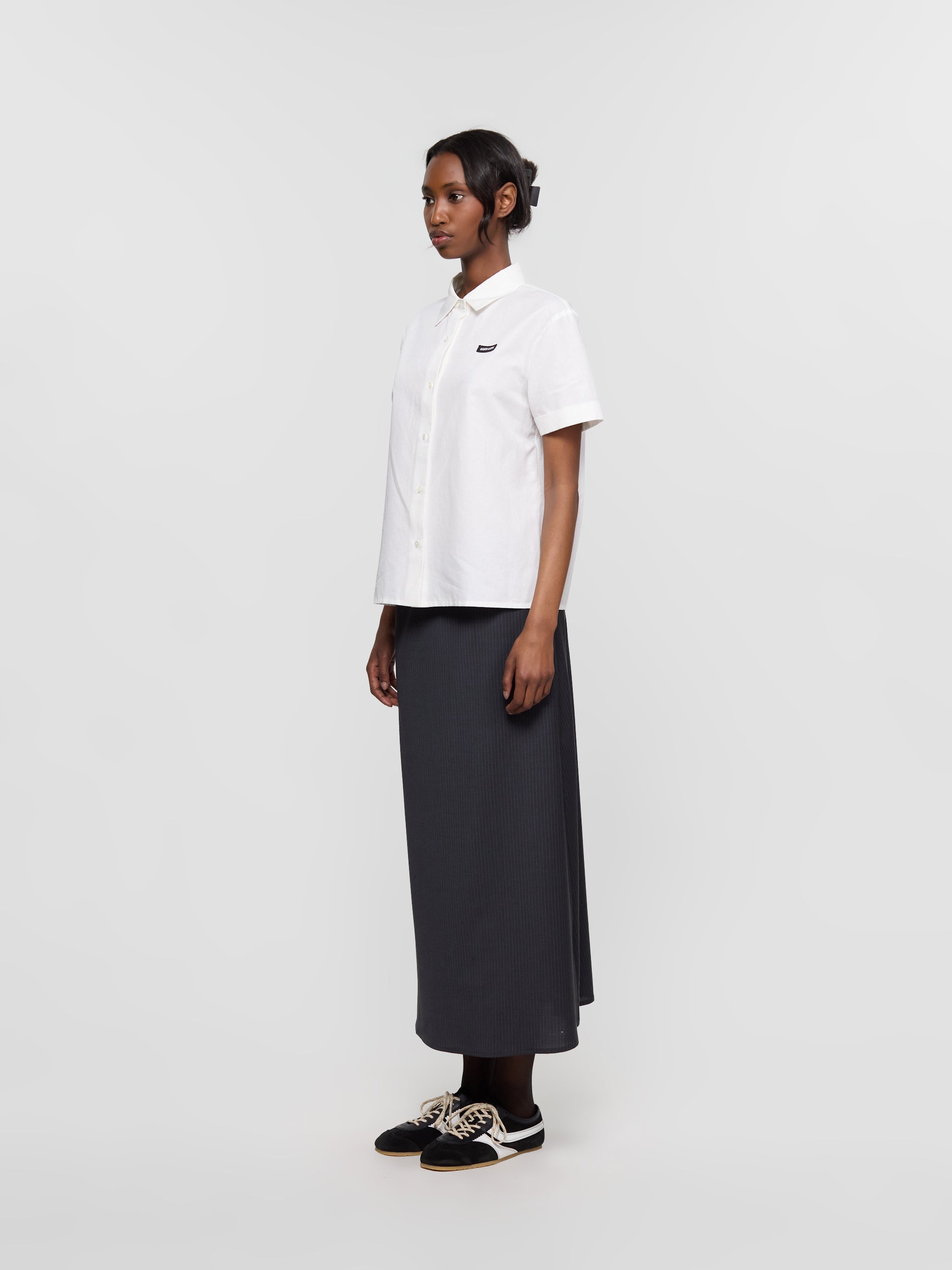 Rough Poplin Shirt in White