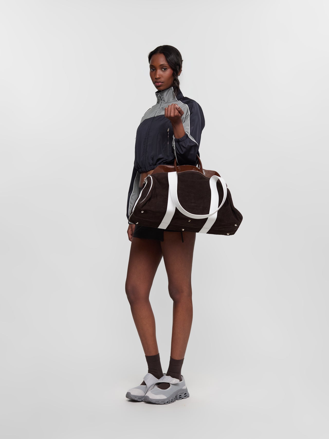 Carrie Bag in Brown & White