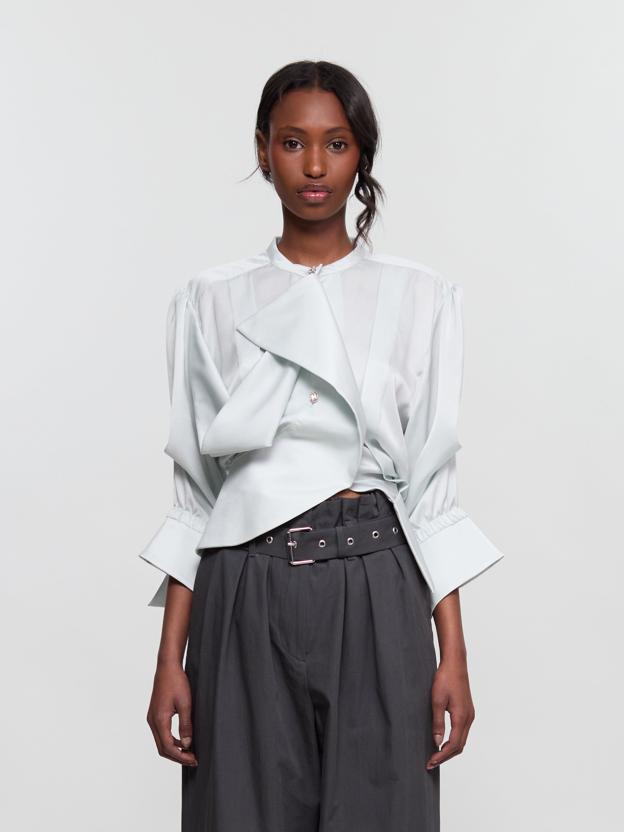 Twisted Blouse in Baby Blue