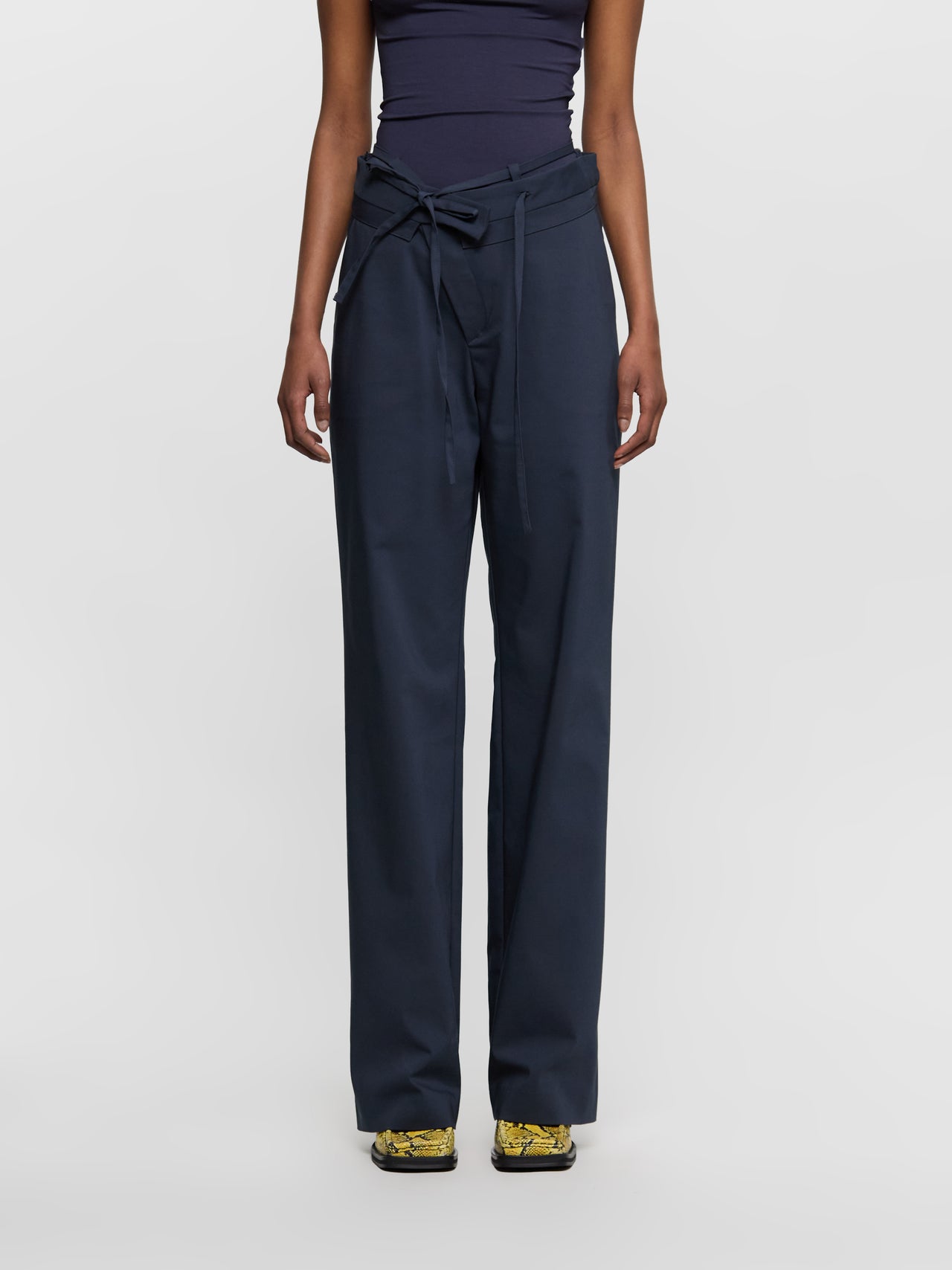 Double Fold Suit Pants in Blue