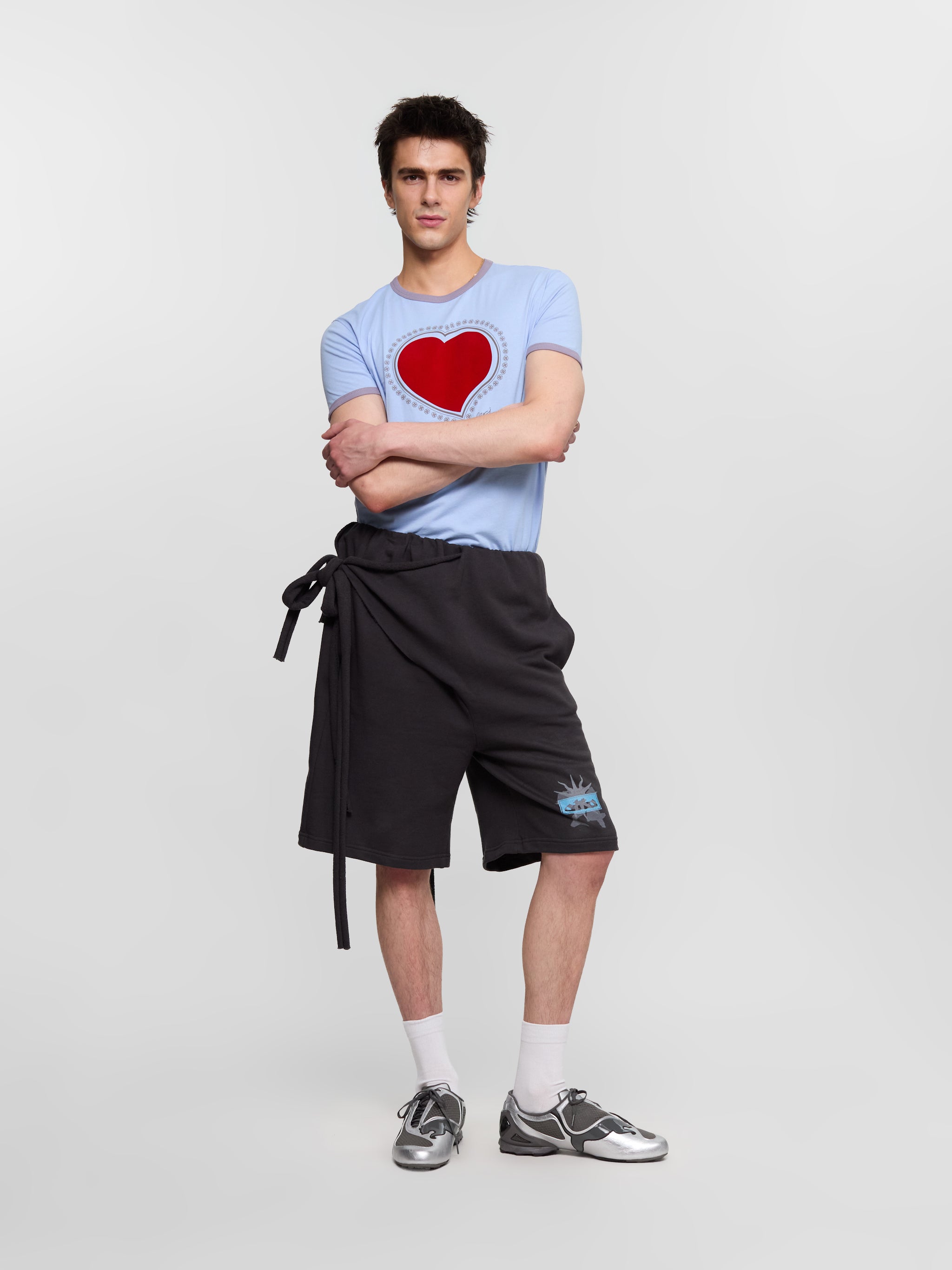 Otto Wrap Track Shorts in Black