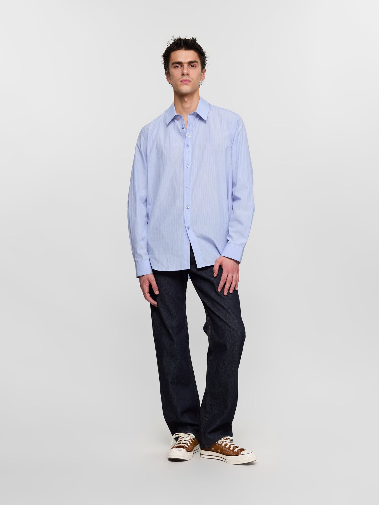 Classic Shirt in Blue & White Stripe
