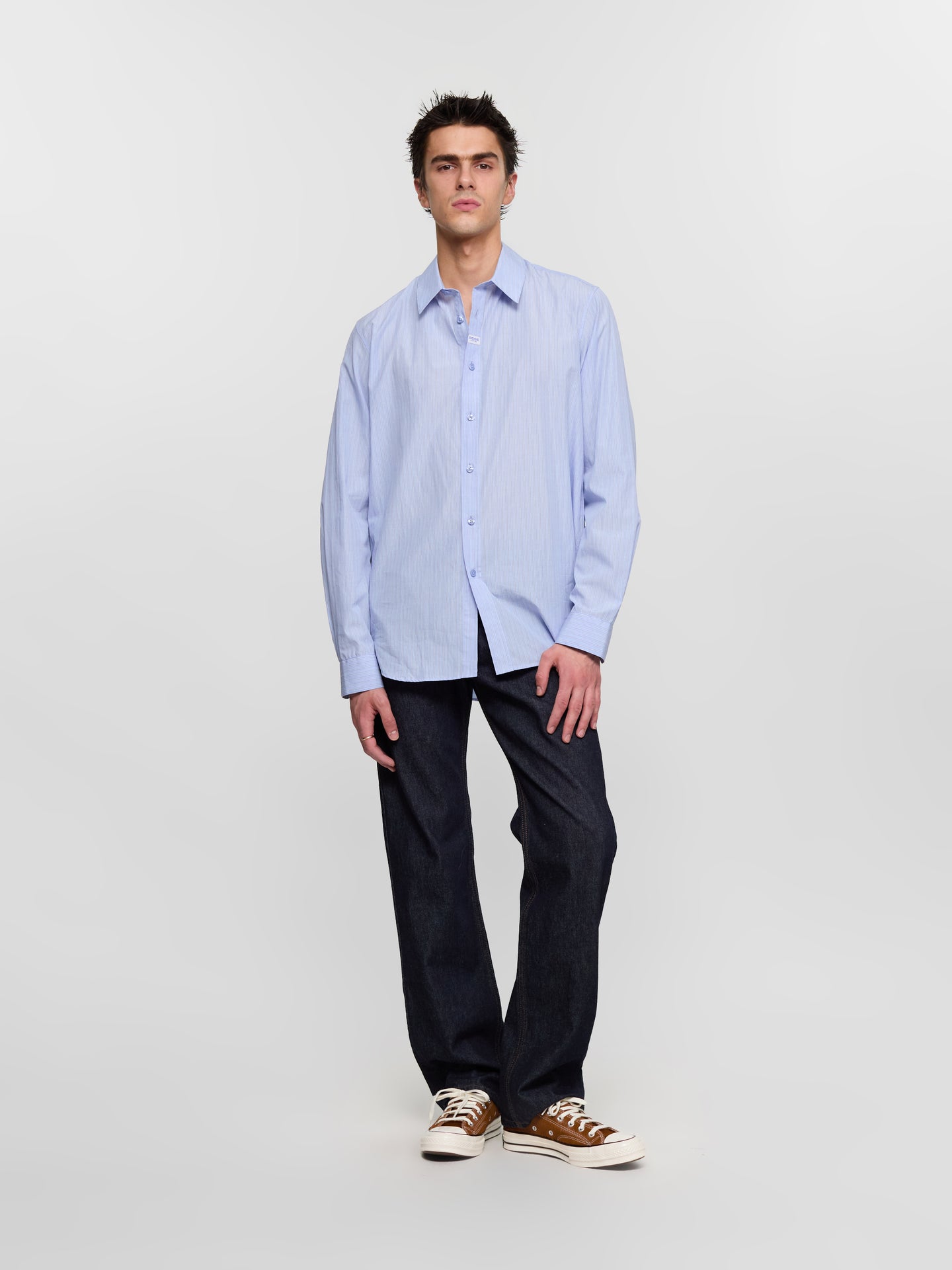 Classic Shirt in Blue & White Stripe