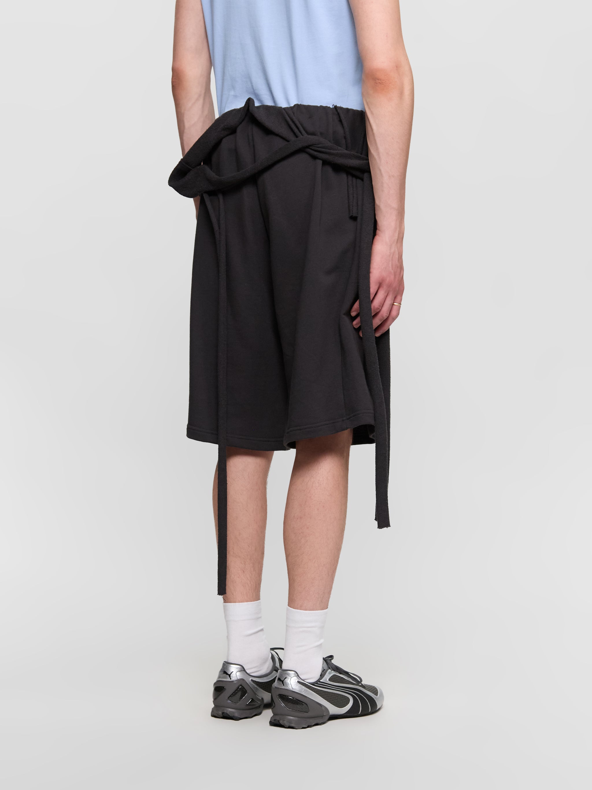 Otto Wrap Track Shorts in Black