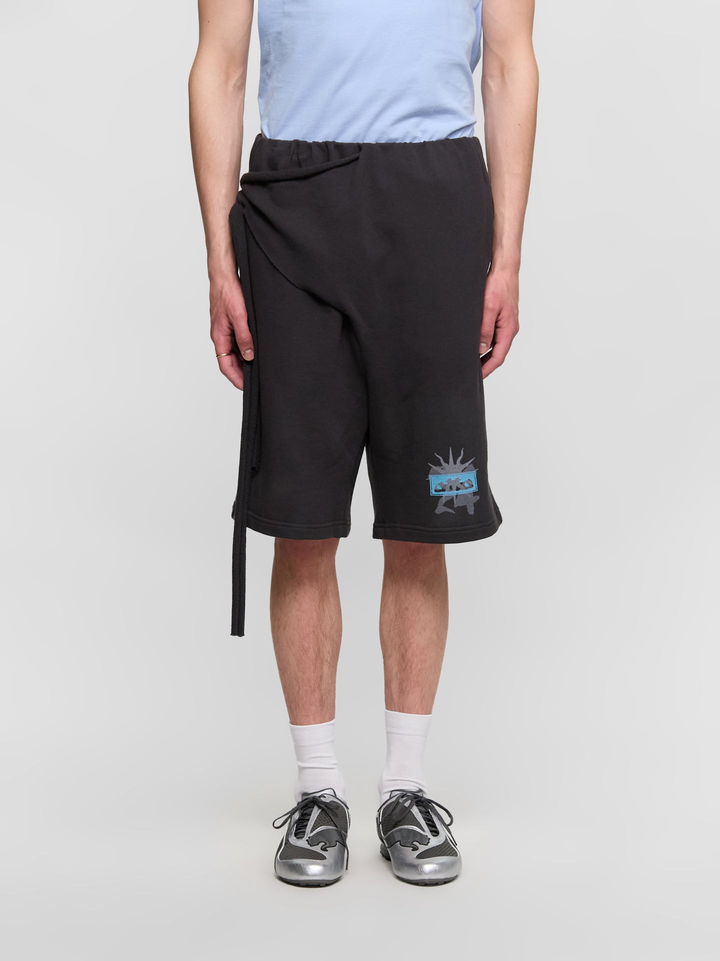 Otto Wrap Track Shorts in Black