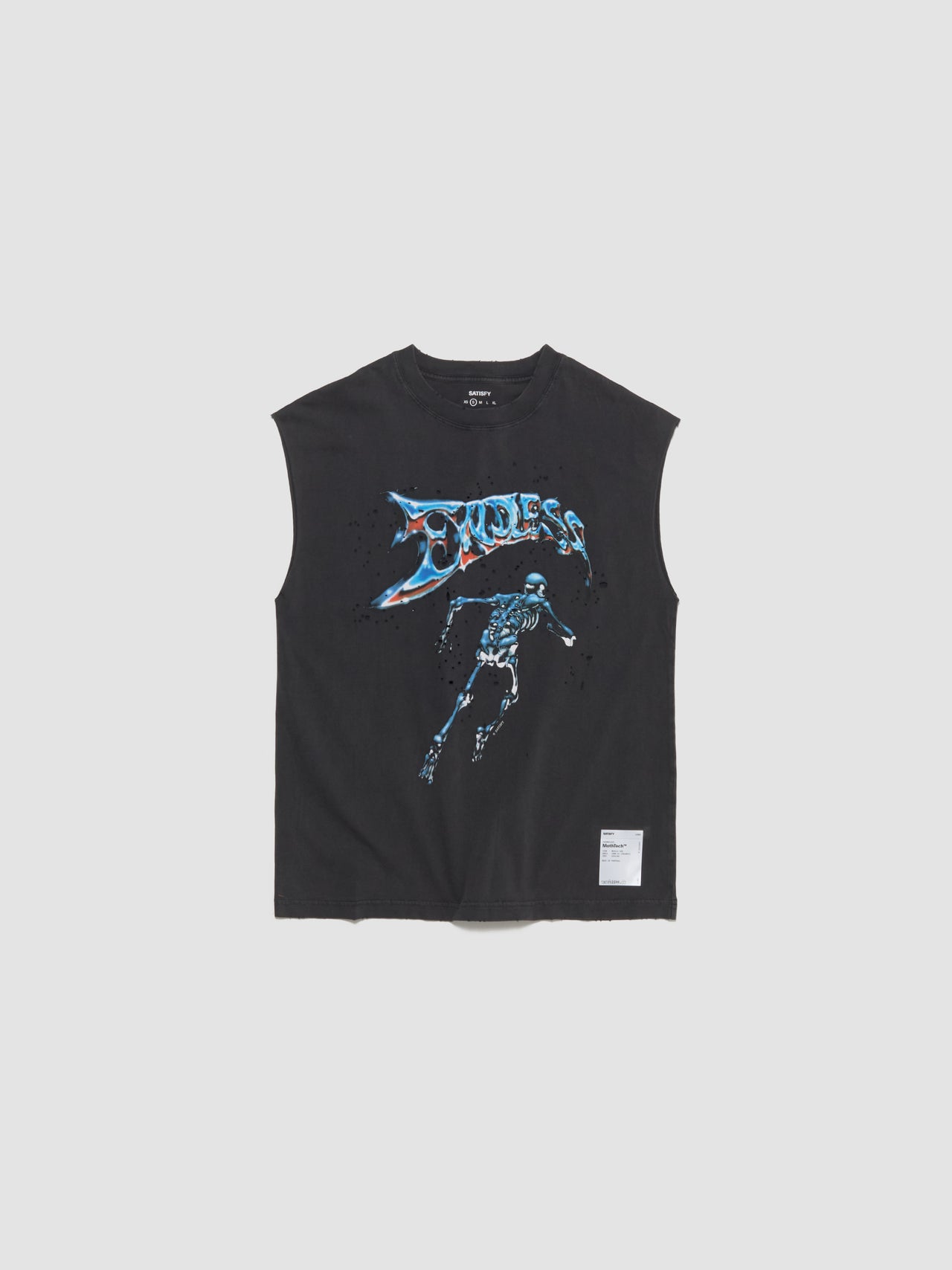 MothTech Logo Muscle Tee in Aged Black