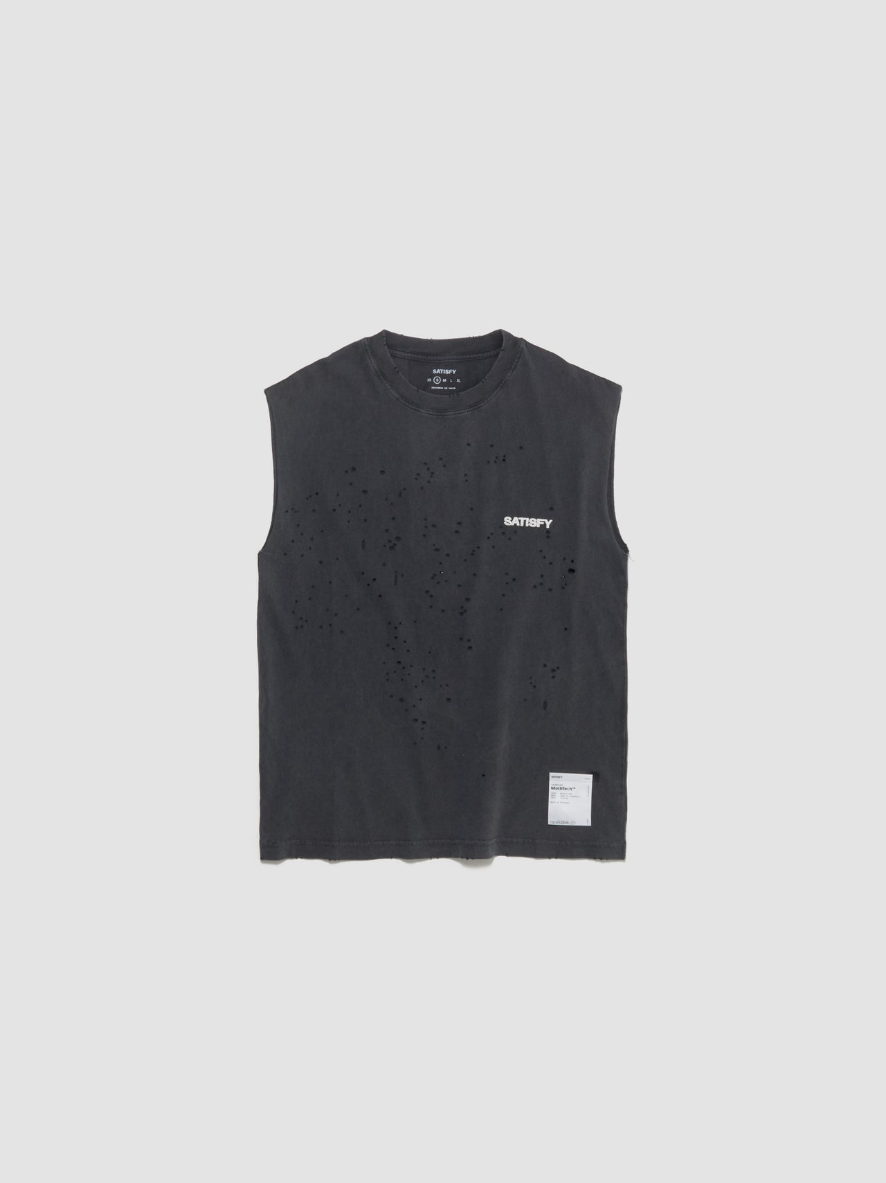 MothTech Graphic Muscle Tee in Aged Black