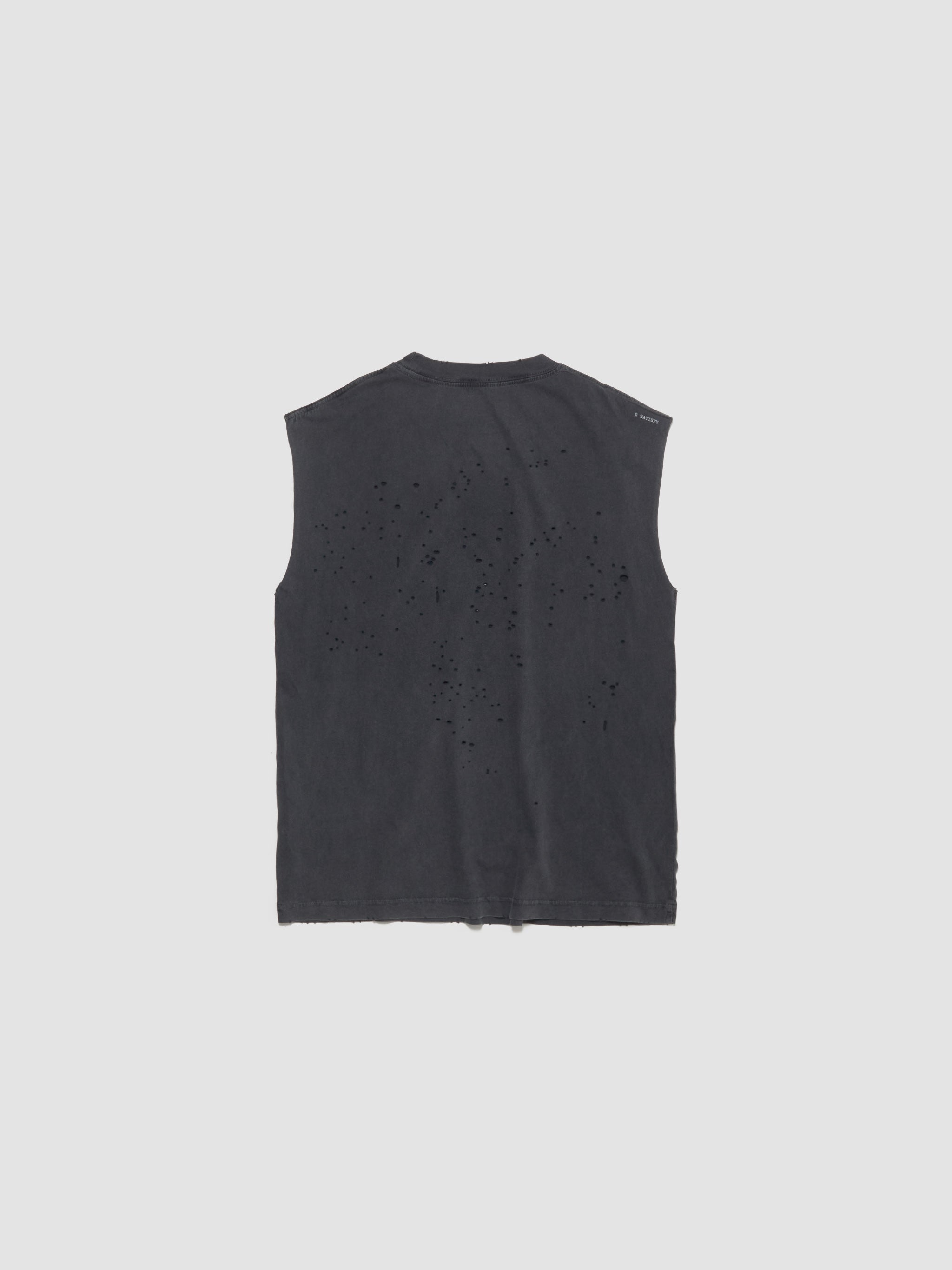 MothTech Graphic Muscle Tee in Aged Black