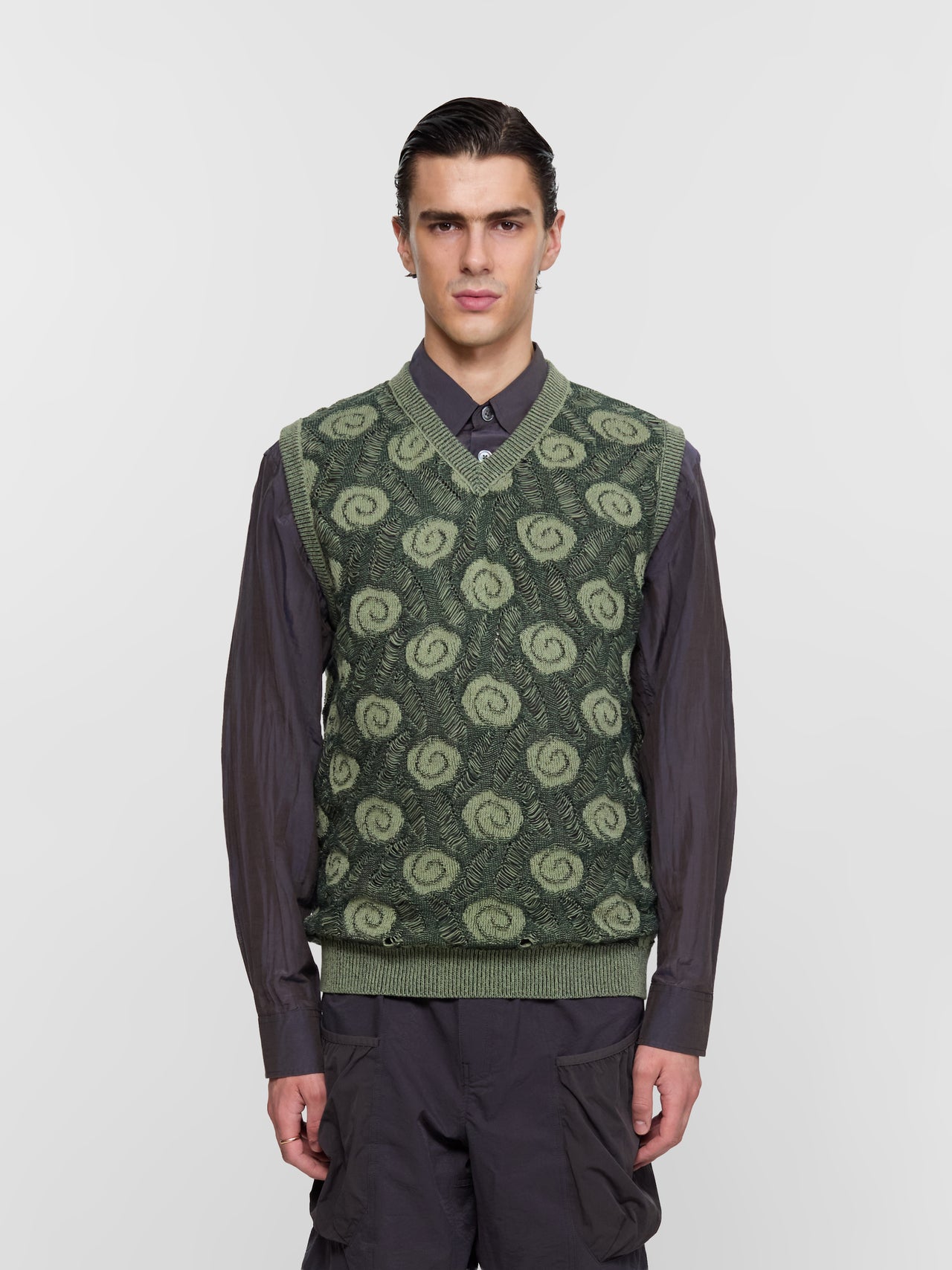Garden Sleeveless V-Neck Knit in Green Mint