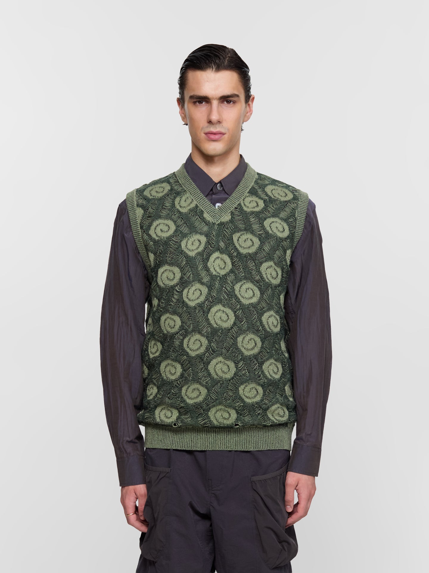 Garden Sleeveless V-Neck Knit in Green Mint