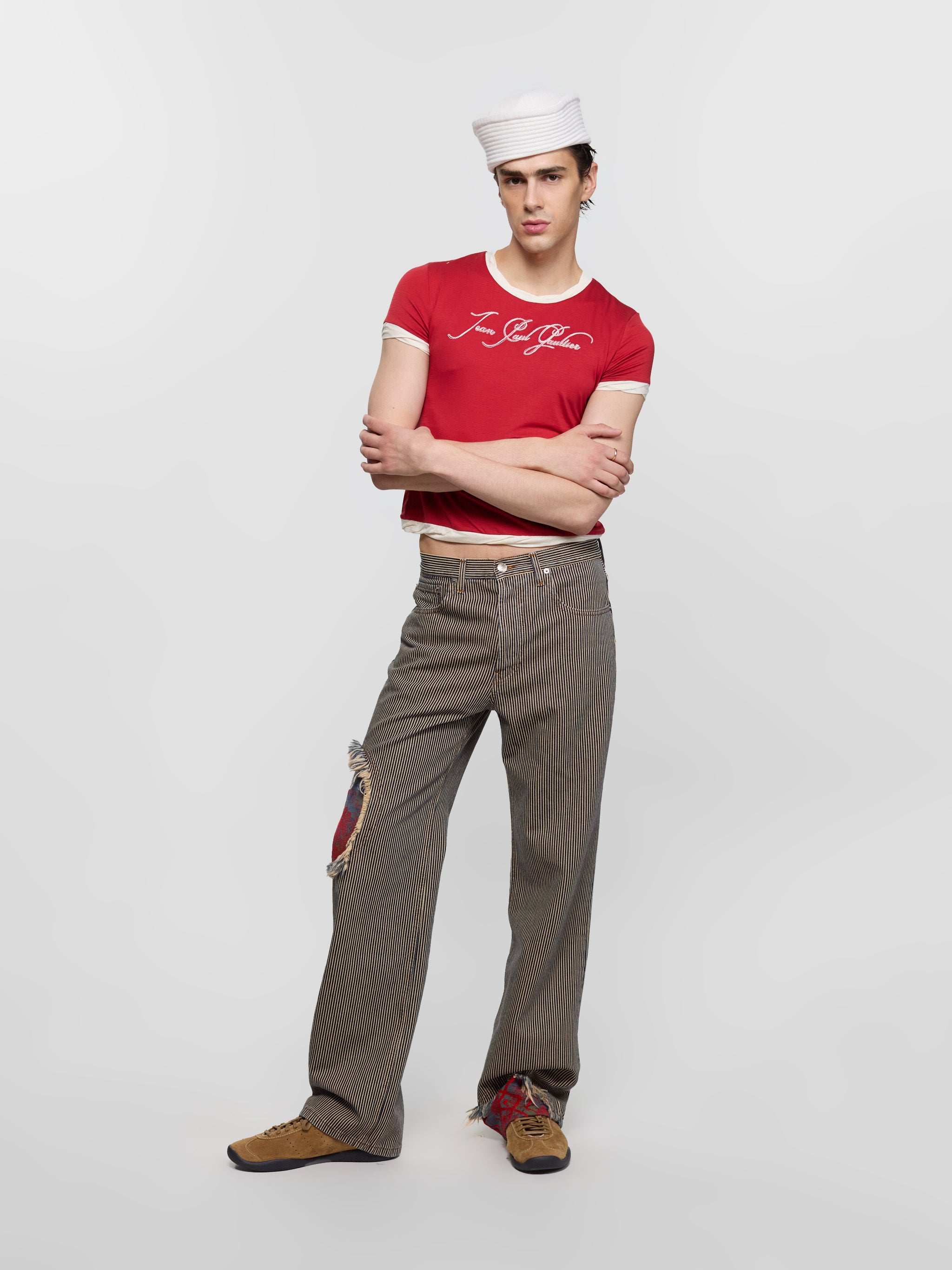 Thin Jersey "Tattoo" T-Shirt in Red