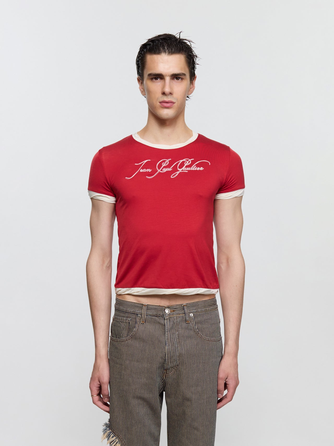 Thin Jersey "Tattoo" T-Shirt in Red