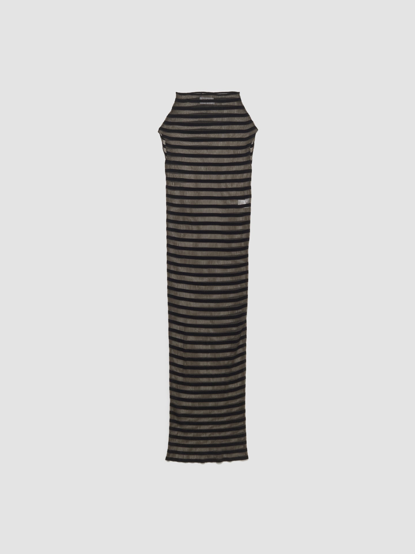 Long Viscose Mariniere Striped Dress in Black