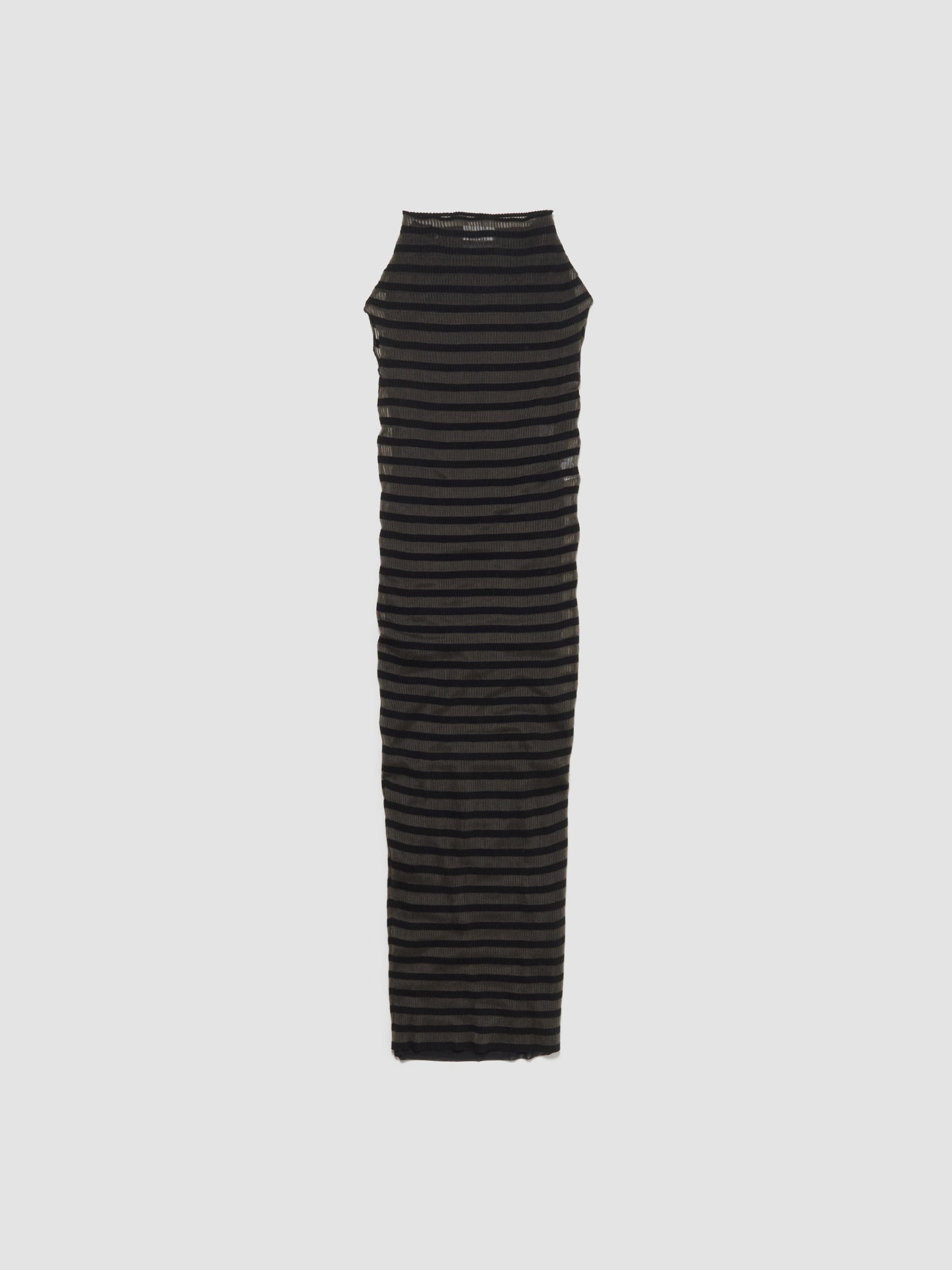 Long Viscose Mariniere Striped Dress in Black