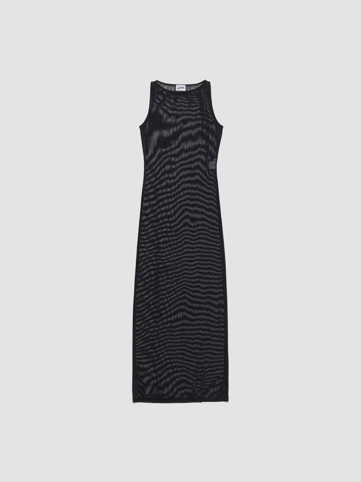 Long Viscose Mariniere Striped Dress in Black
