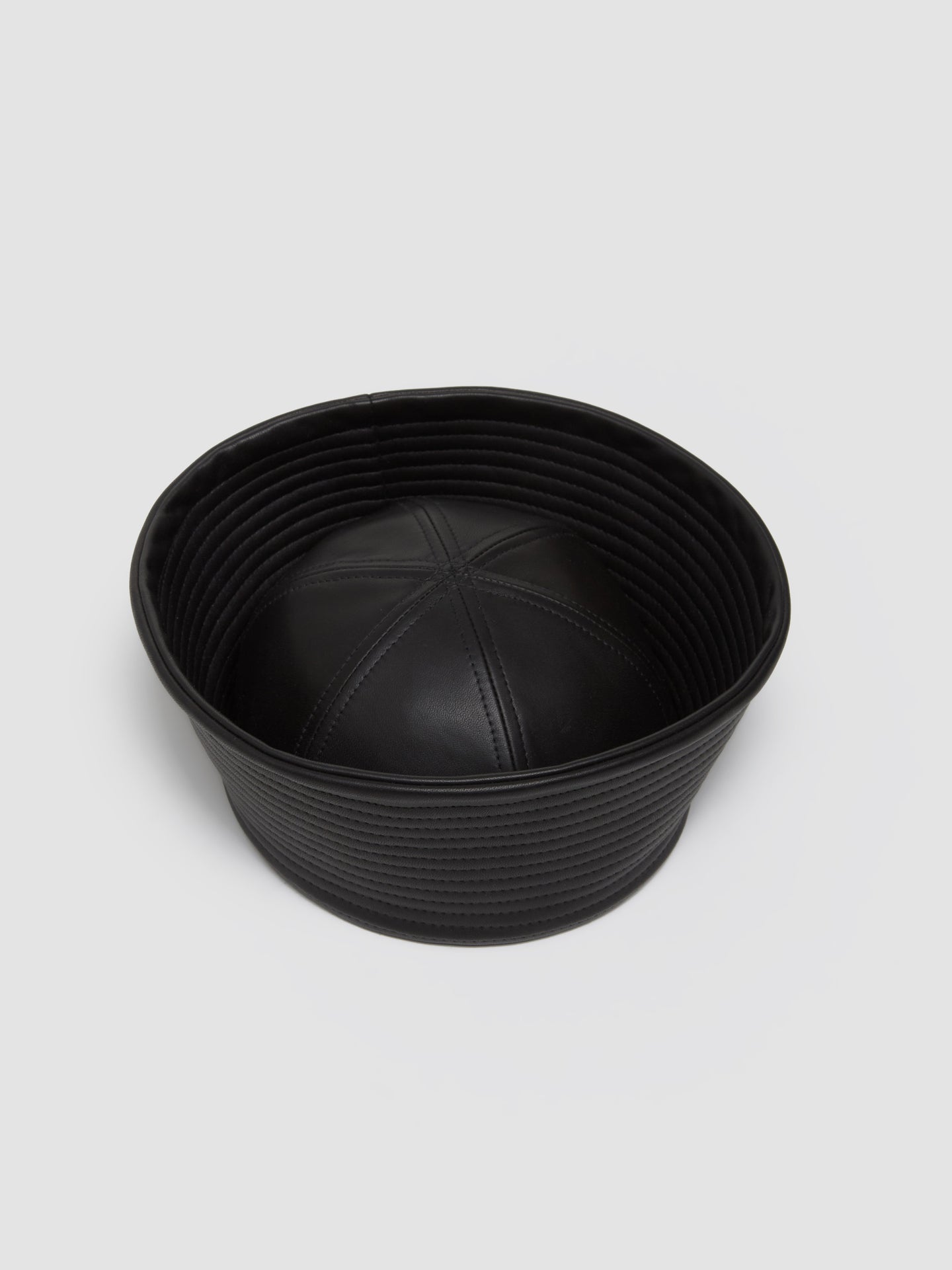 Leather Sailor Hat in Black