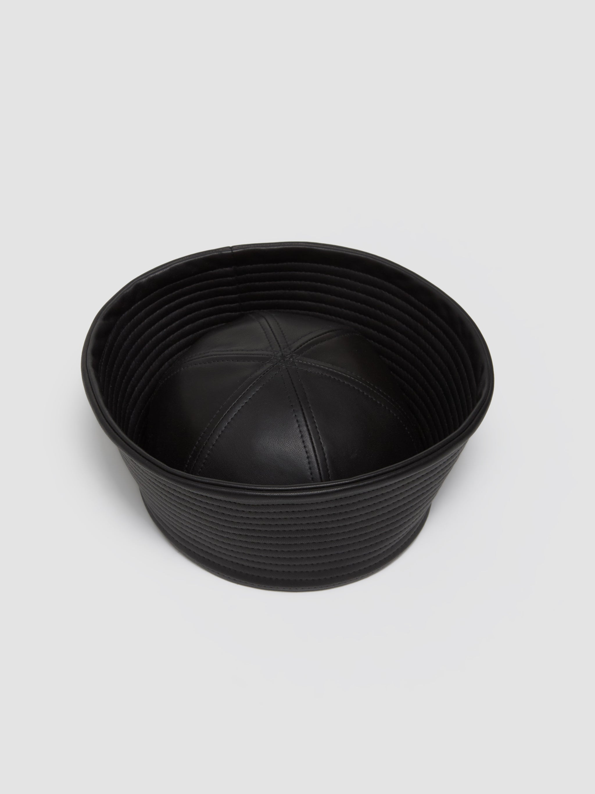 Leather Sailor Hat in Black