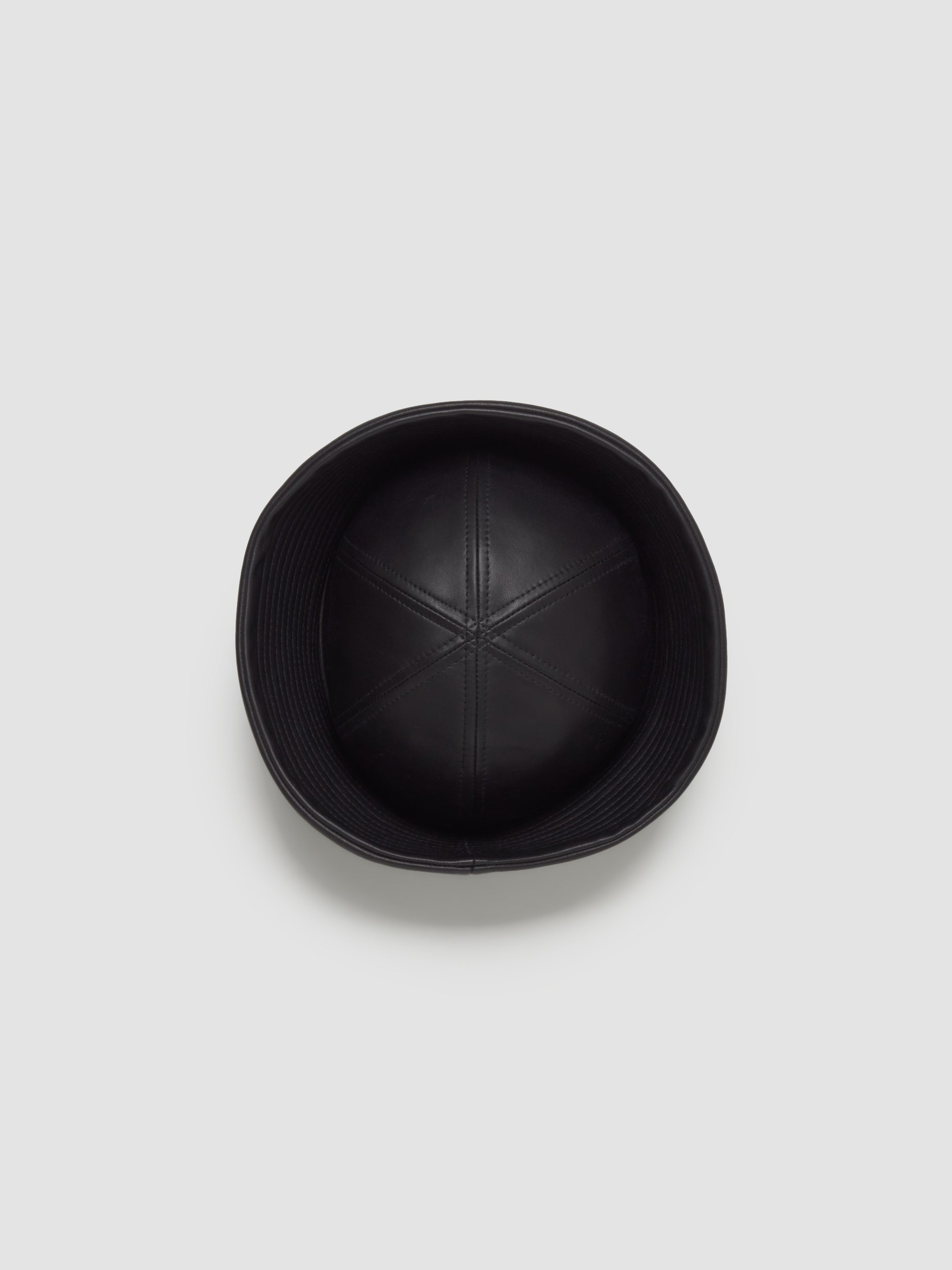 Leather Sailor Hat in Black