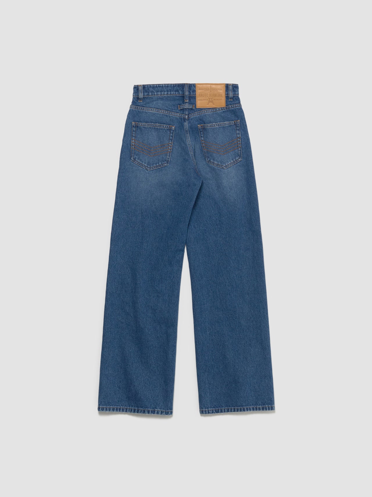 Buttoned Denim Jeans in Vintage Blue